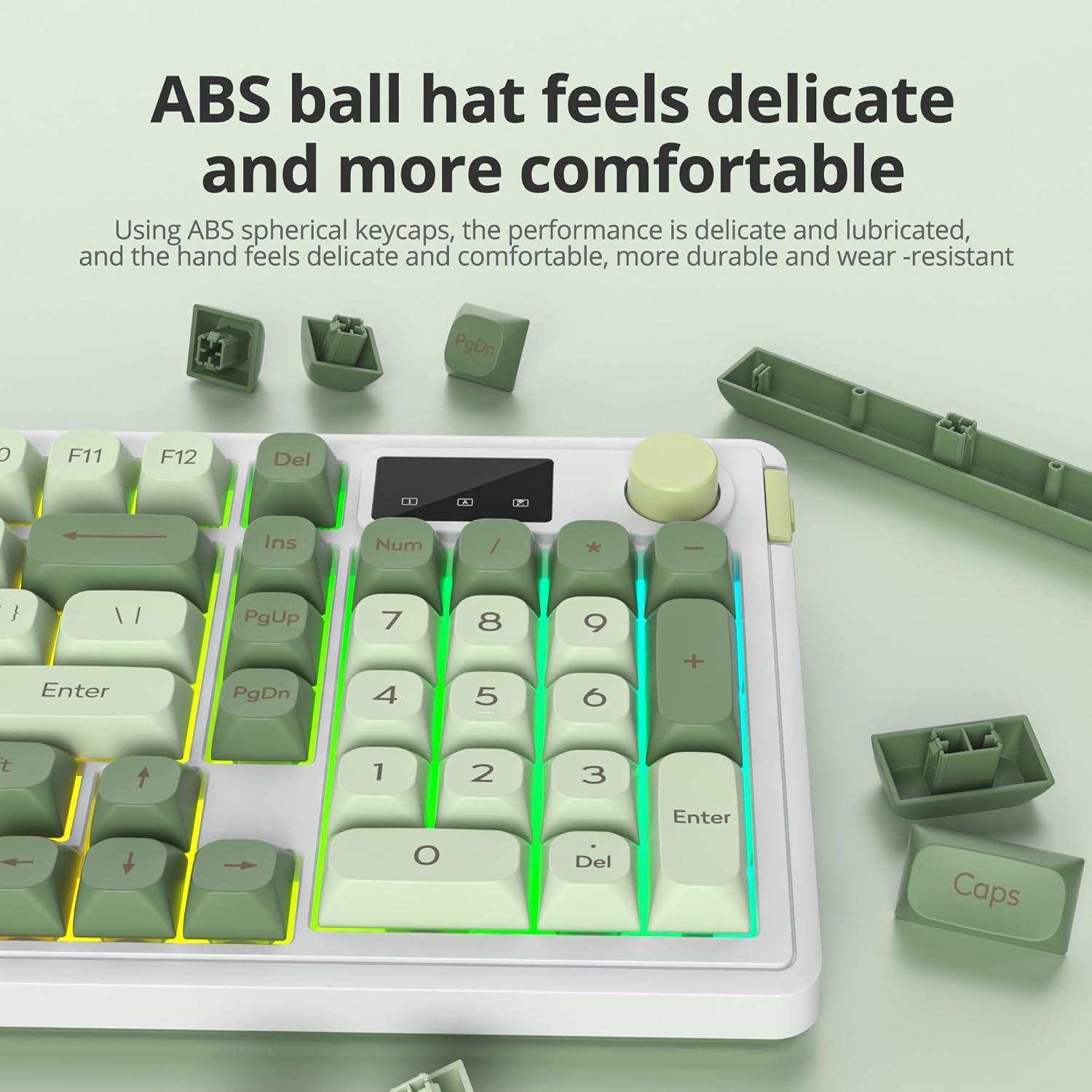 Teclado Inalámbrico SbocKeeb 96% RGB Tri-Modo Matcha