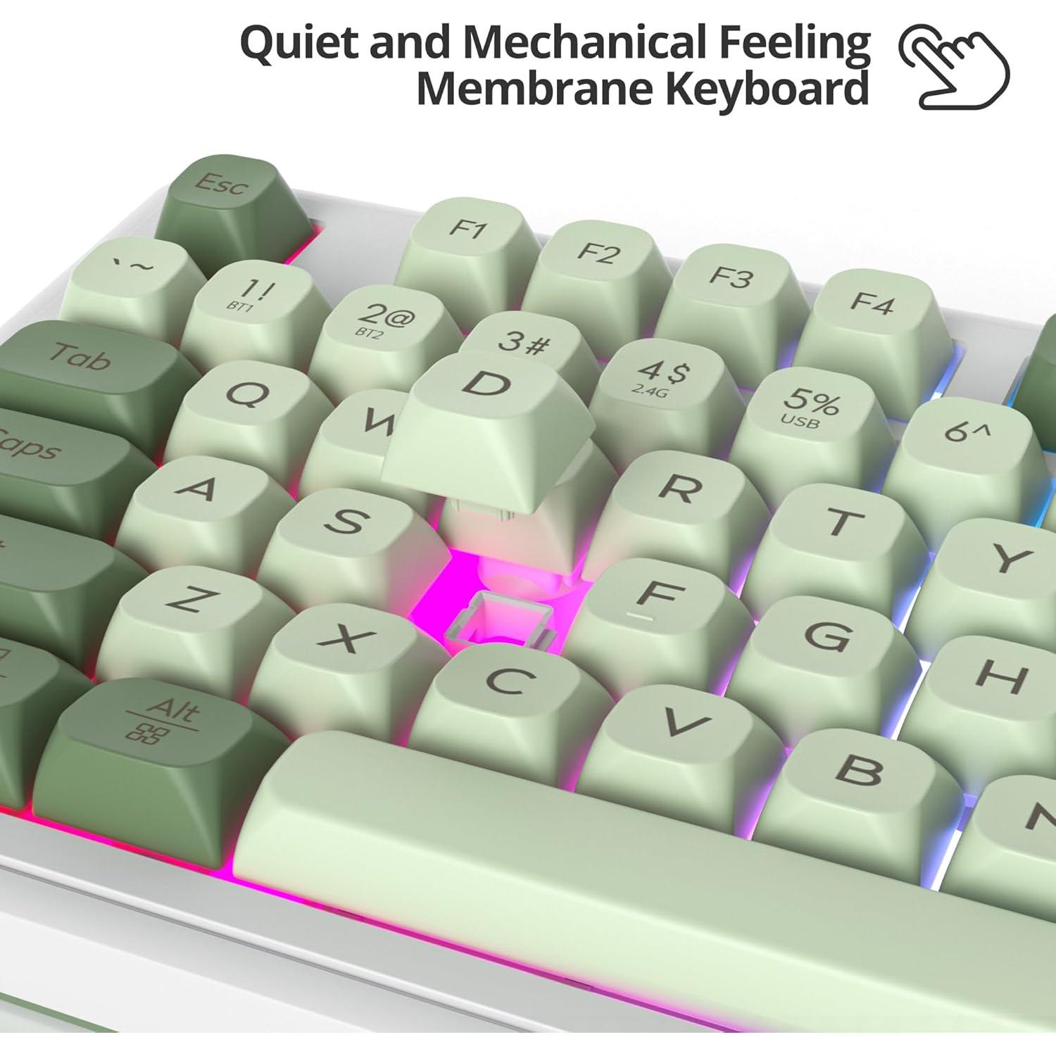 Teclado Inalámbrico SbocKeeb 96% RGB Tri-Modo Matcha