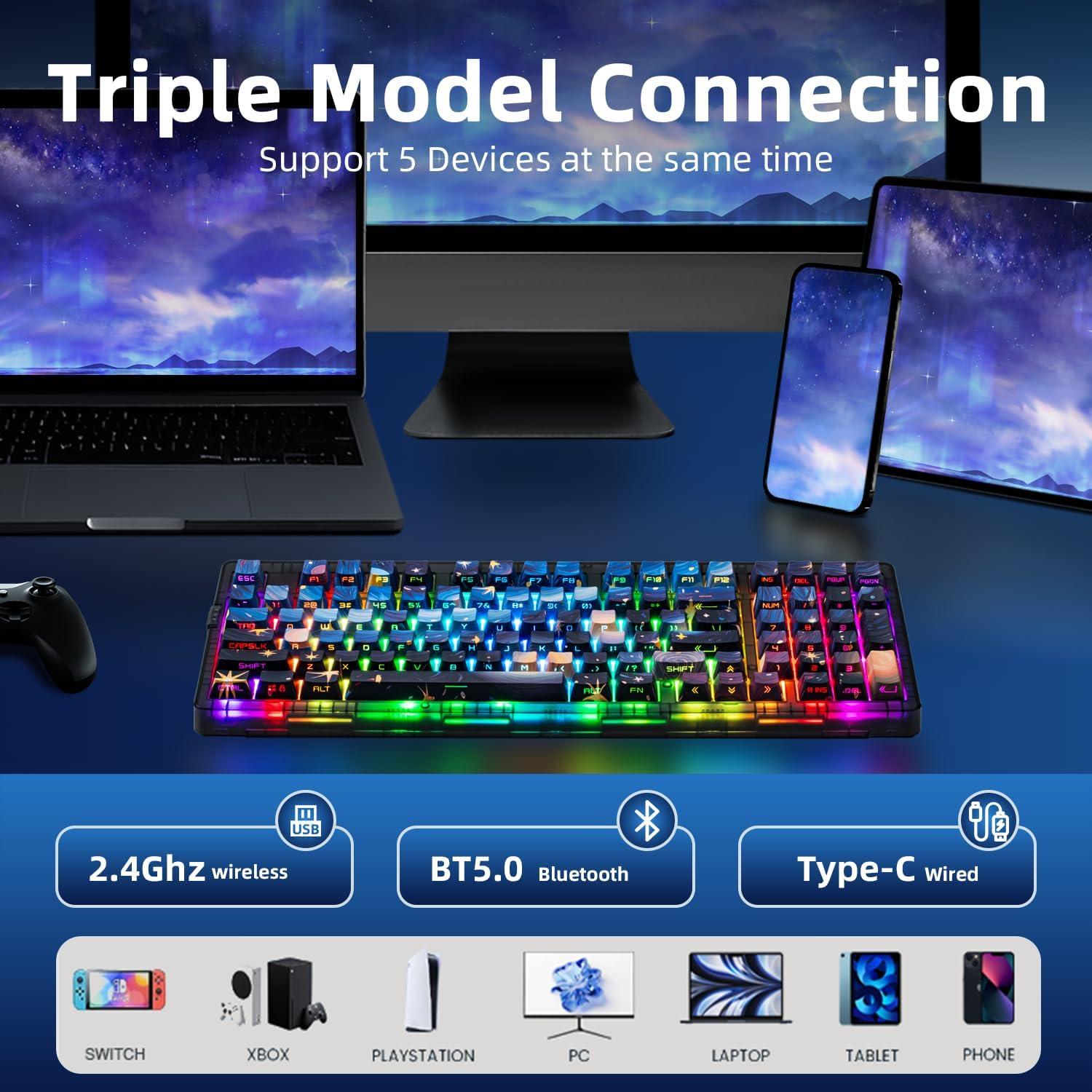 Teclado Mecánico Inalámbrico ZORNHER ZH980 95% RGB PBT