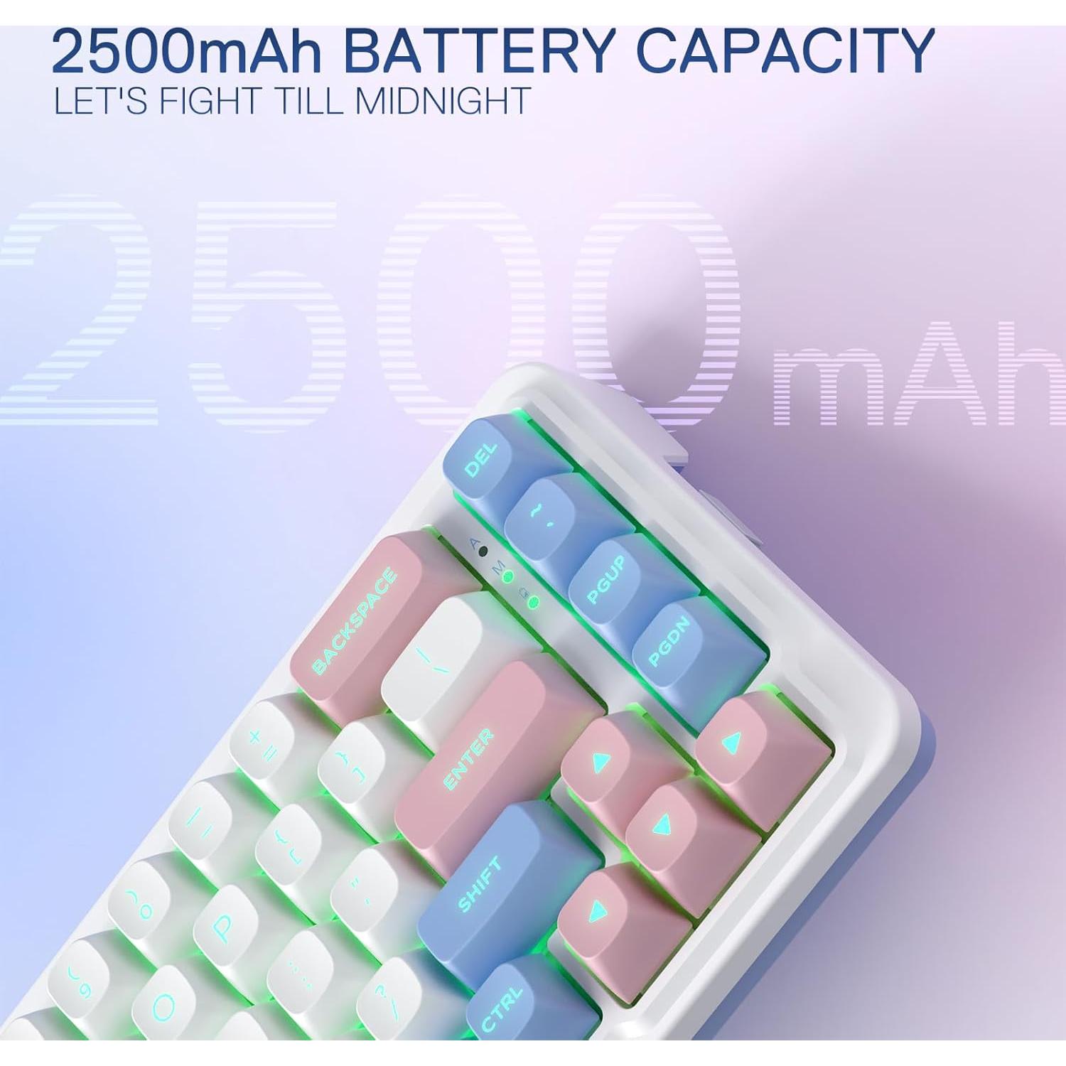 Teclado Gaming Inalámbrico Redragon K709 PRO Rosa 68 Teclas