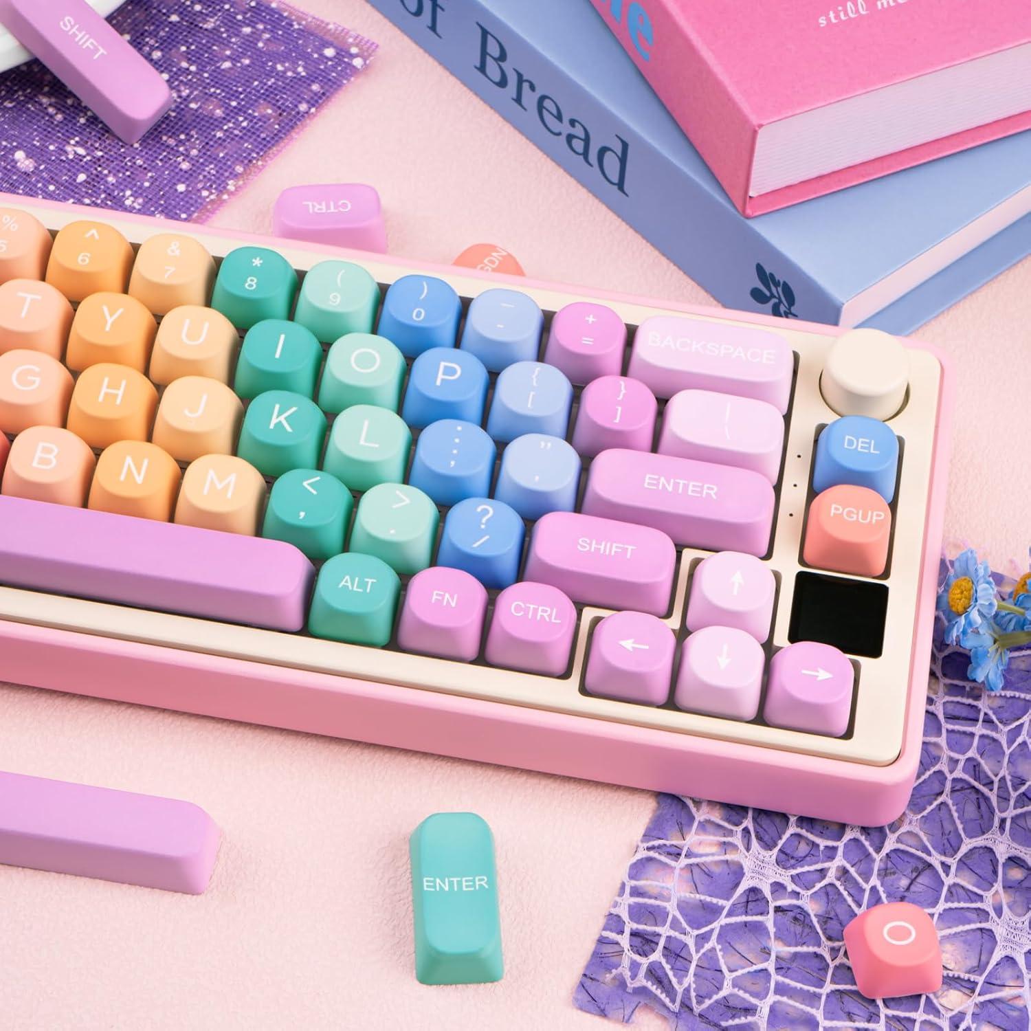 Juego de Teclas PBT Caramelo Arcoíris MOA para Teclados Mecánicos