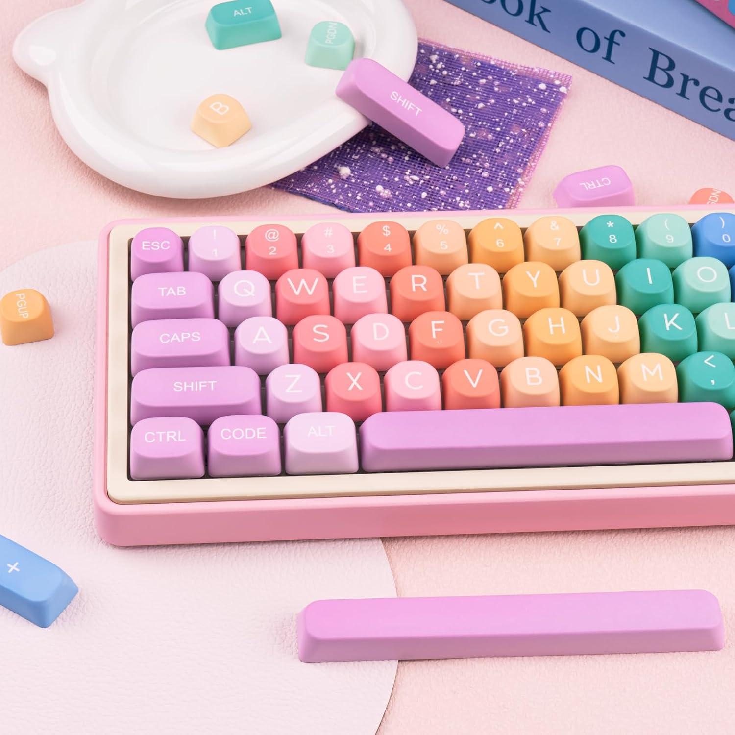 Juego de Teclas PBT Caramelo Arcoíris MOA para Teclados Mecánicos