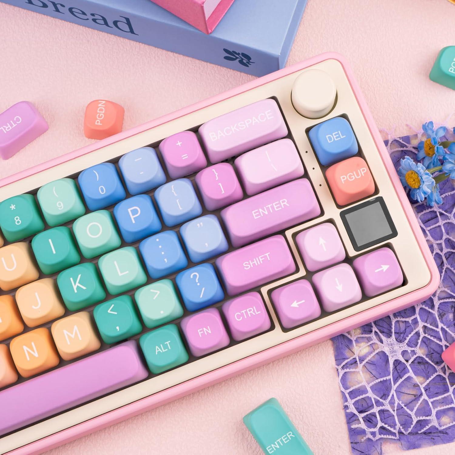 Juego de Teclas PBT Caramelo Arcoíris MOA para Teclados Mecánicos