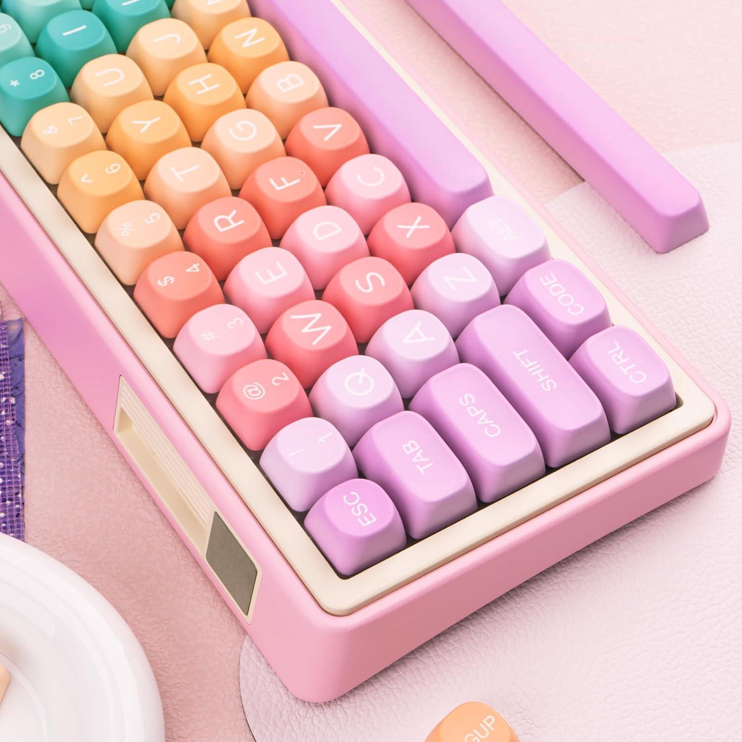 Juego de Teclas PBT Caramelo Arcoíris MOA para Teclados Mecánicos