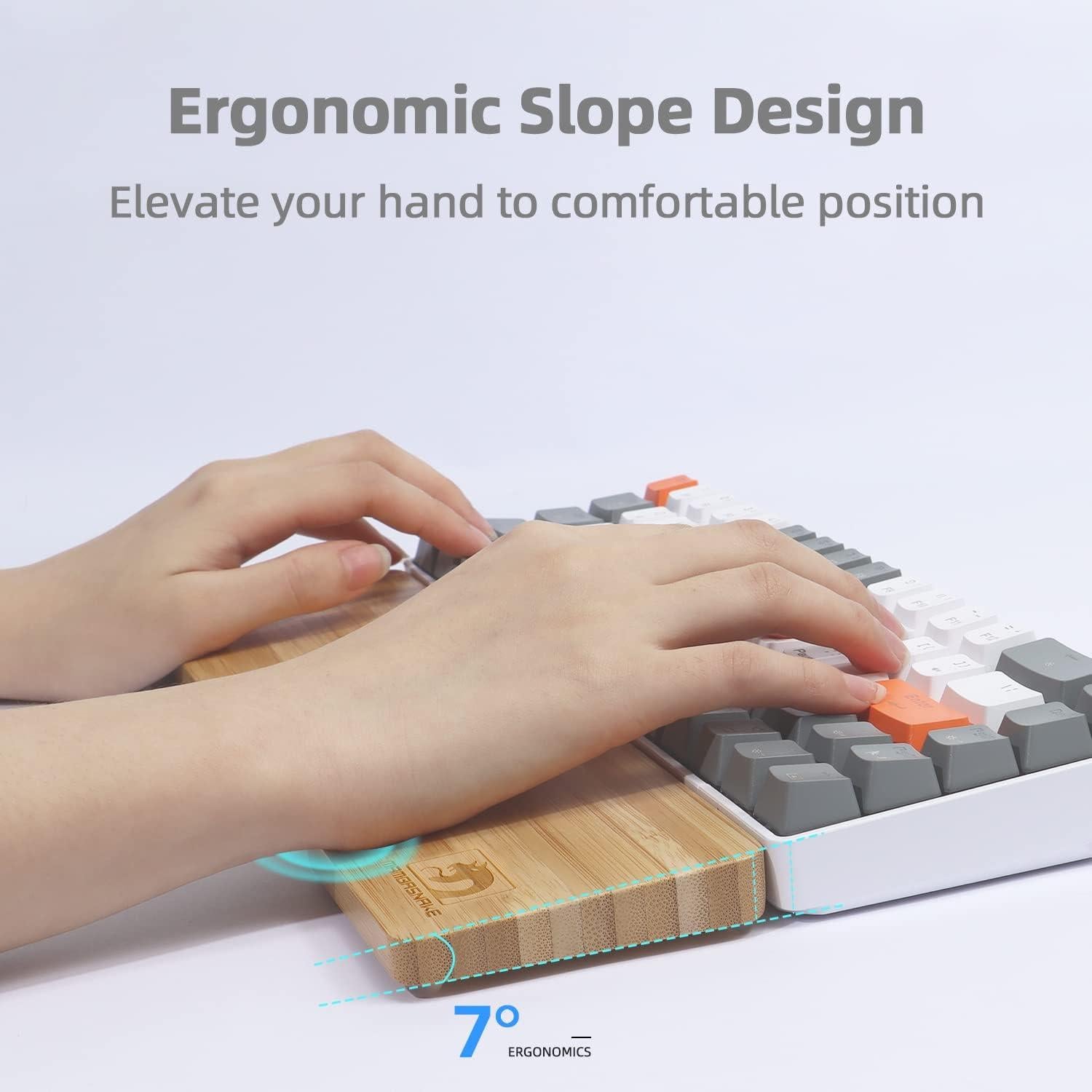 Reposamuñecas Ergonómico de Bambú MANBASNAKE 68 Teclas
