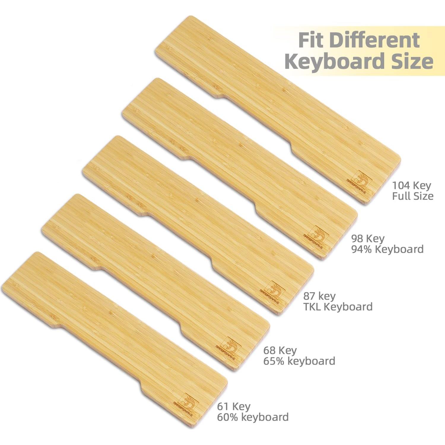 Reposamuñecas Ergonómico de Bambú MANBASNAKE 68 Teclas