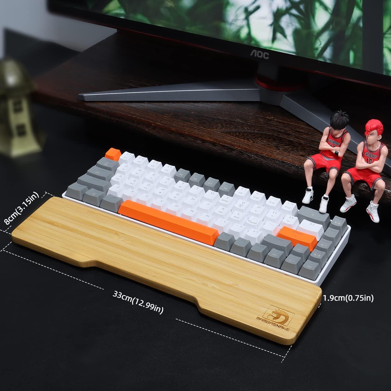 Reposamuñecas Ergonómico de Bambú MANBASNAKE 68 Teclas