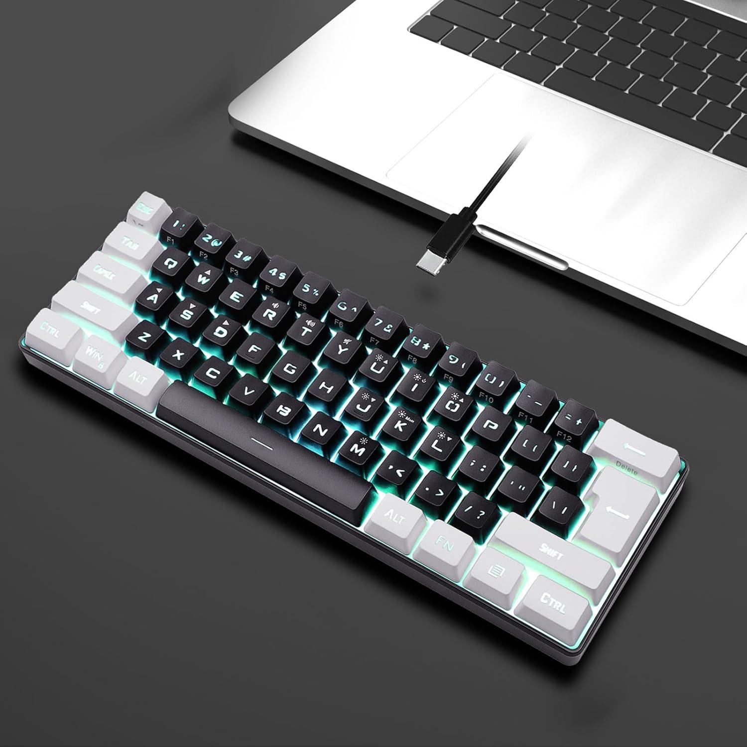 Teclado Gaming Mecánico RGB Mini Yanmis 61 Teclas Ergonómico