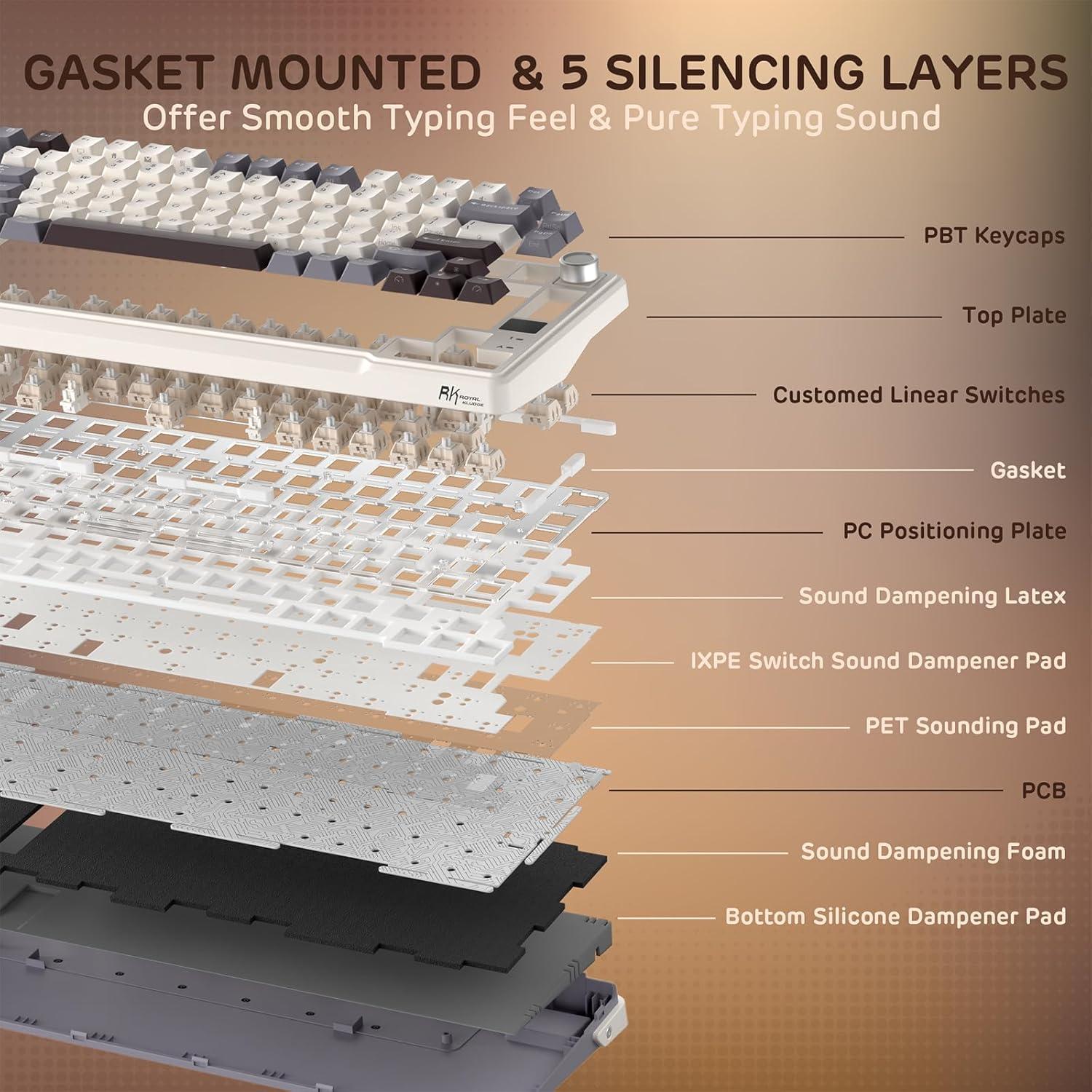 Teclado Mecánico Inalámbrico RK Royal Kludge L98 para Zurdos