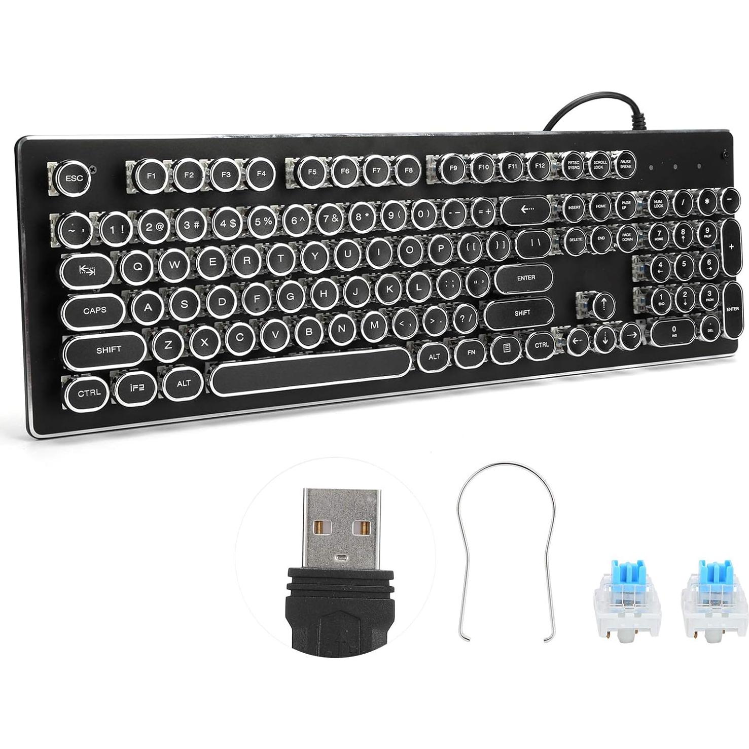 Teclado Gaming Mecánico Heayzoki RGB 104 Teclas Ergonómico