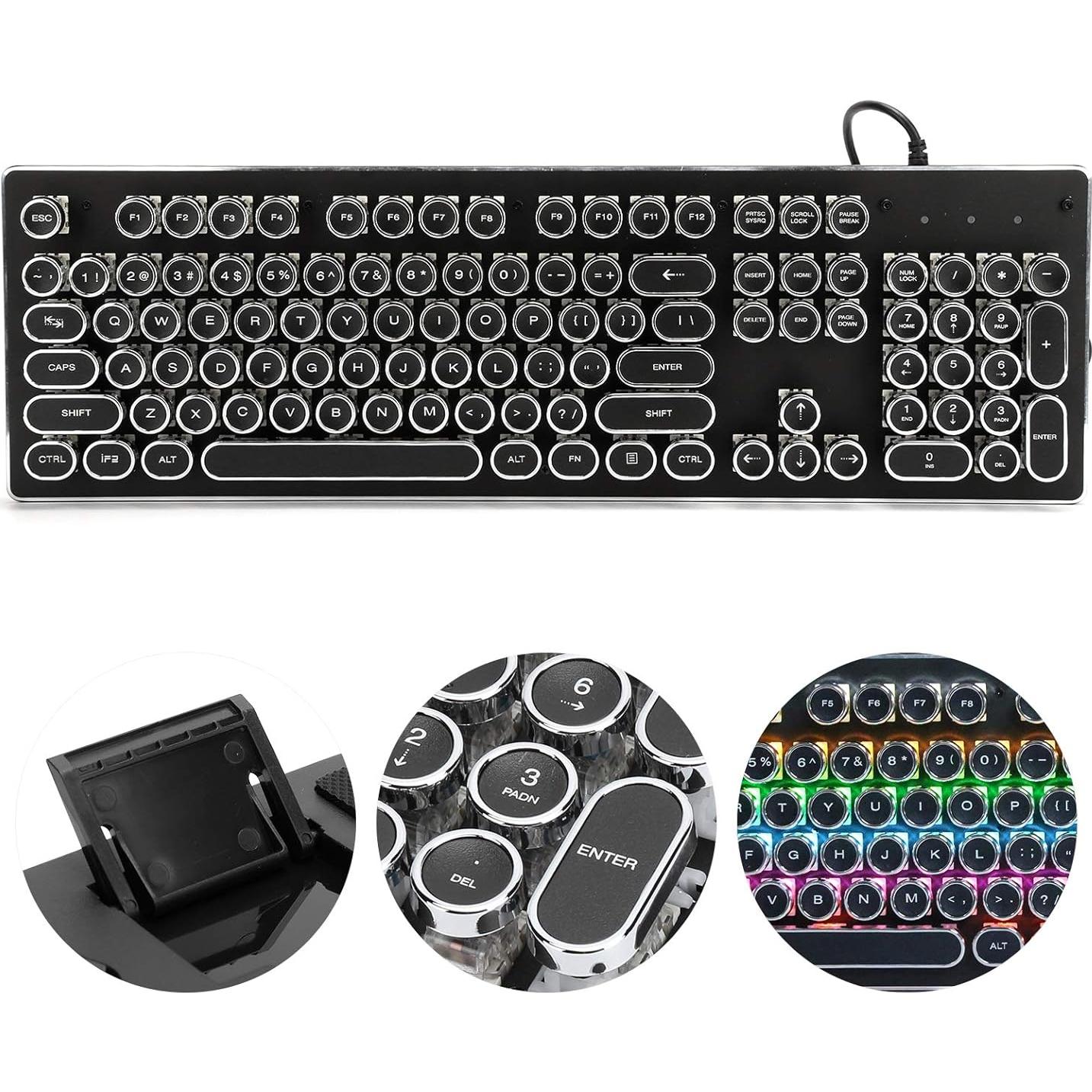 Teclado Gaming Mecánico Heayzoki RGB 104 Teclas Ergonómico