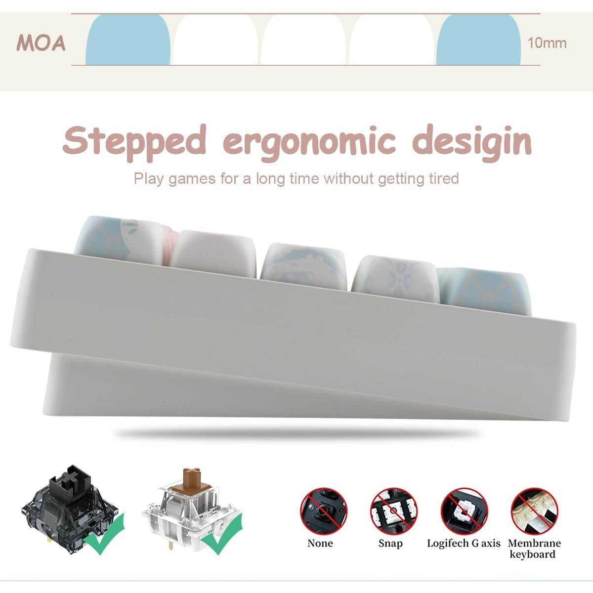 PBT Keycaps 147 Keys MOA Profile Cute Keycaps Dye-Sublimation Rococo Art Keycap Custom Keycap Set for Cherry Gateron MX Swithes Mechanical Keyboards