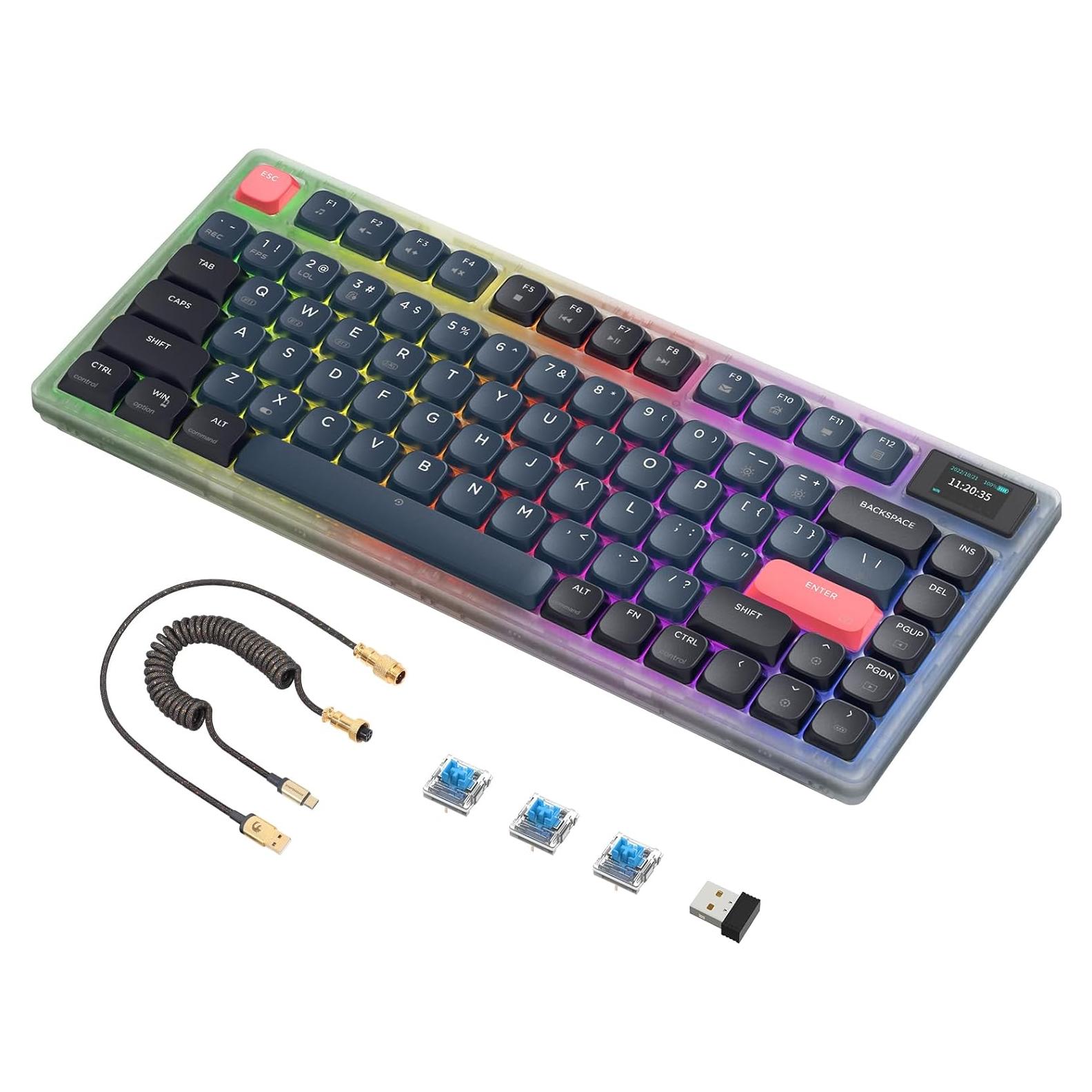 Teclado Mecánico Inalámbrico Attack Shark AK832, 75% TKL, RGB