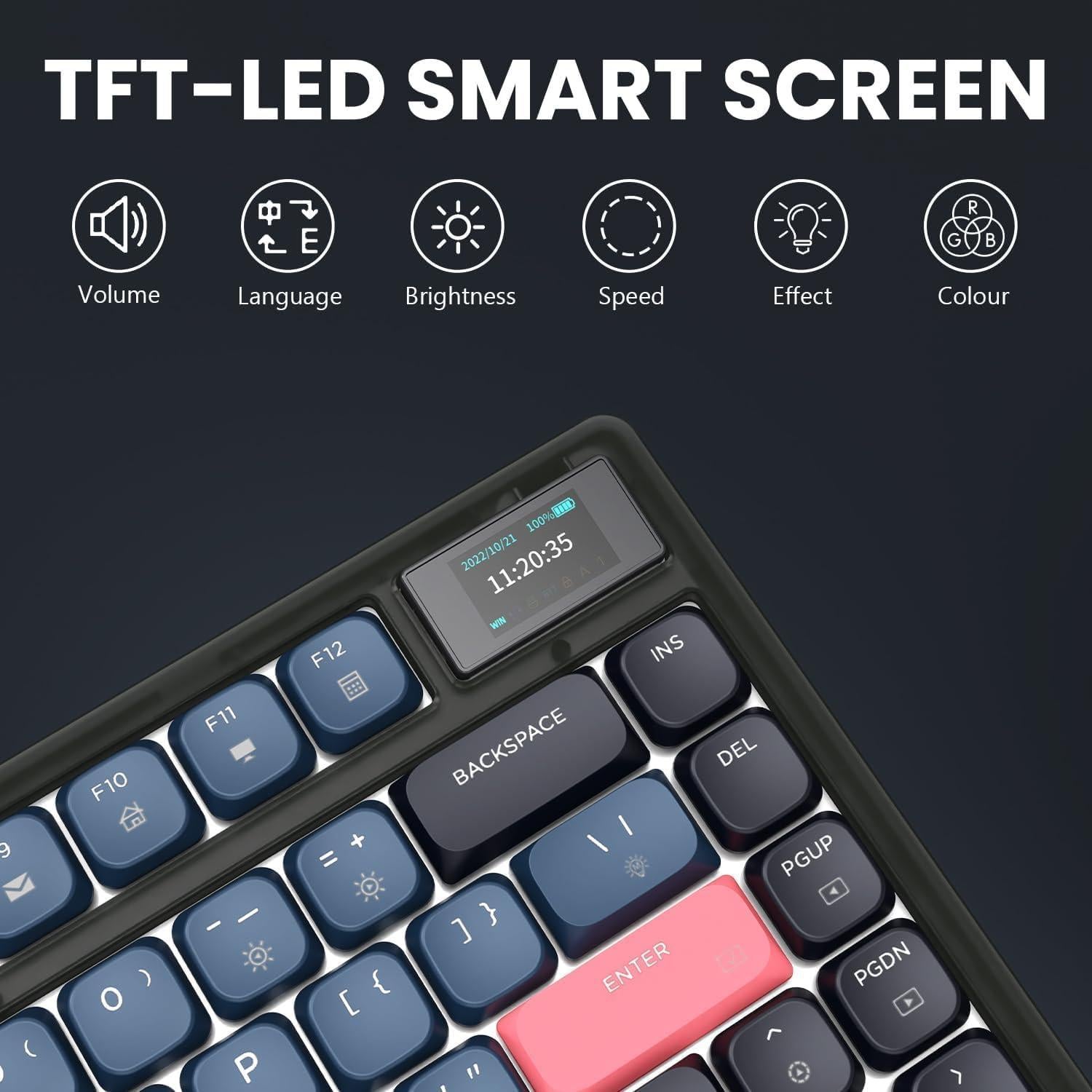 Teclado Mecánico Inalámbrico Attack Shark AK832, 75% TKL, RGB