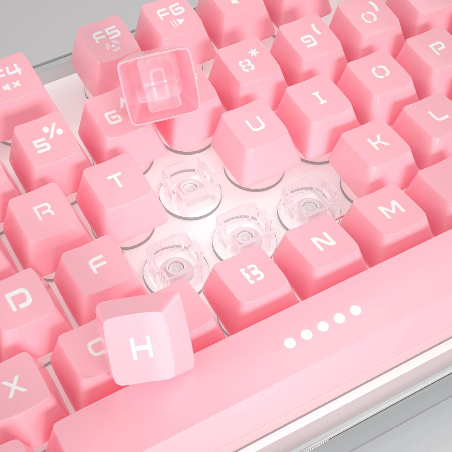 Teclado Gaming MageGee K1 Rosa Retroiluminado 7 Colores