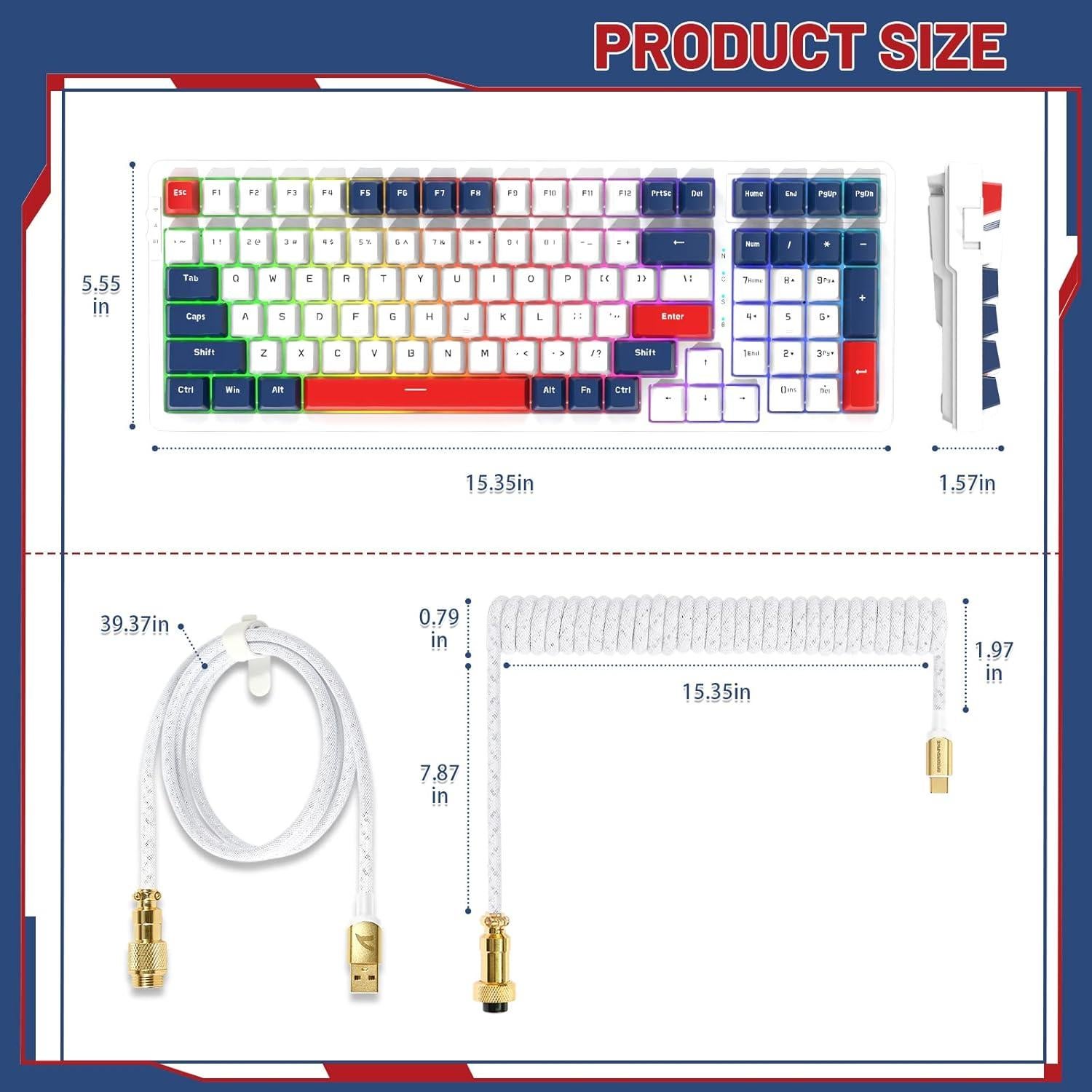 Teclado Mecánico Inalámbrico ATTACK SHARK K98 RGB 100 Teclas
