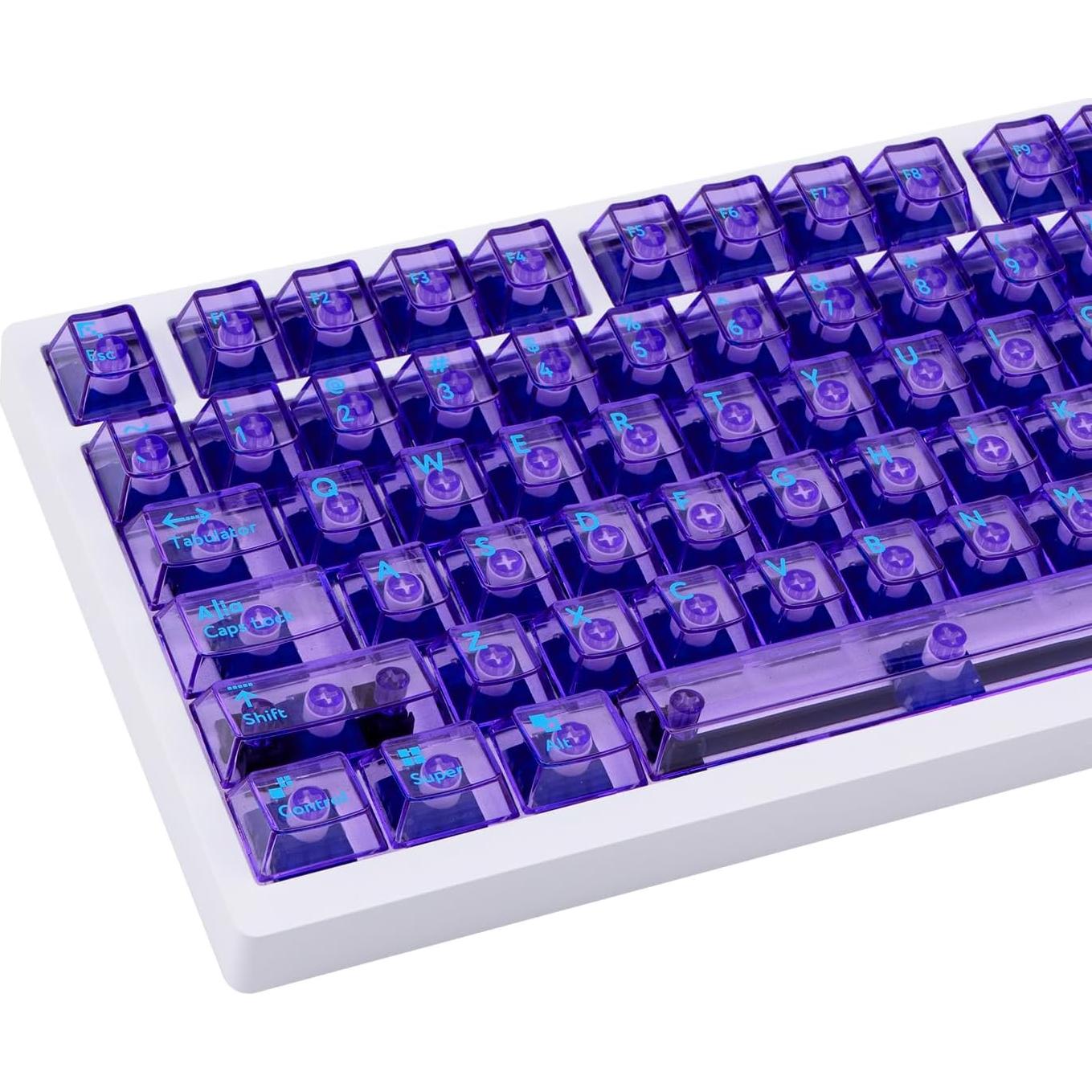 Tapas de Tecla Transparentes TIMSEKER 114 Teclas PC Púrpura