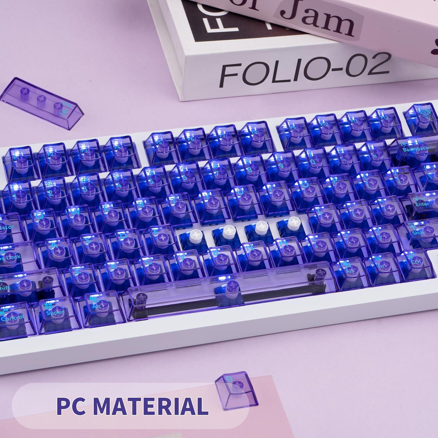 Tapas de Tecla Transparentes TIMSEKER 114 Teclas PC Púrpura