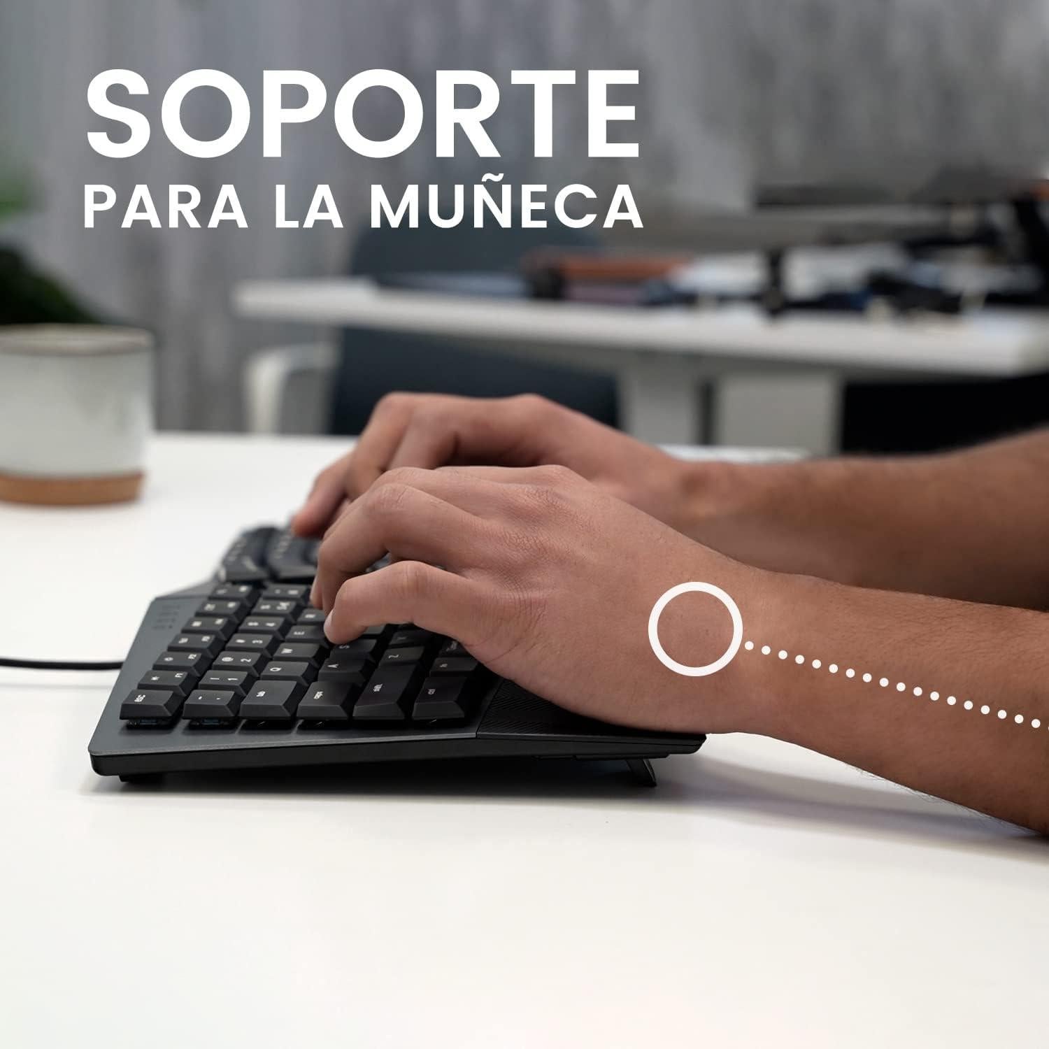 Teclado mecánico ergonómico Perixx PERIBOARD-335BR Táctil