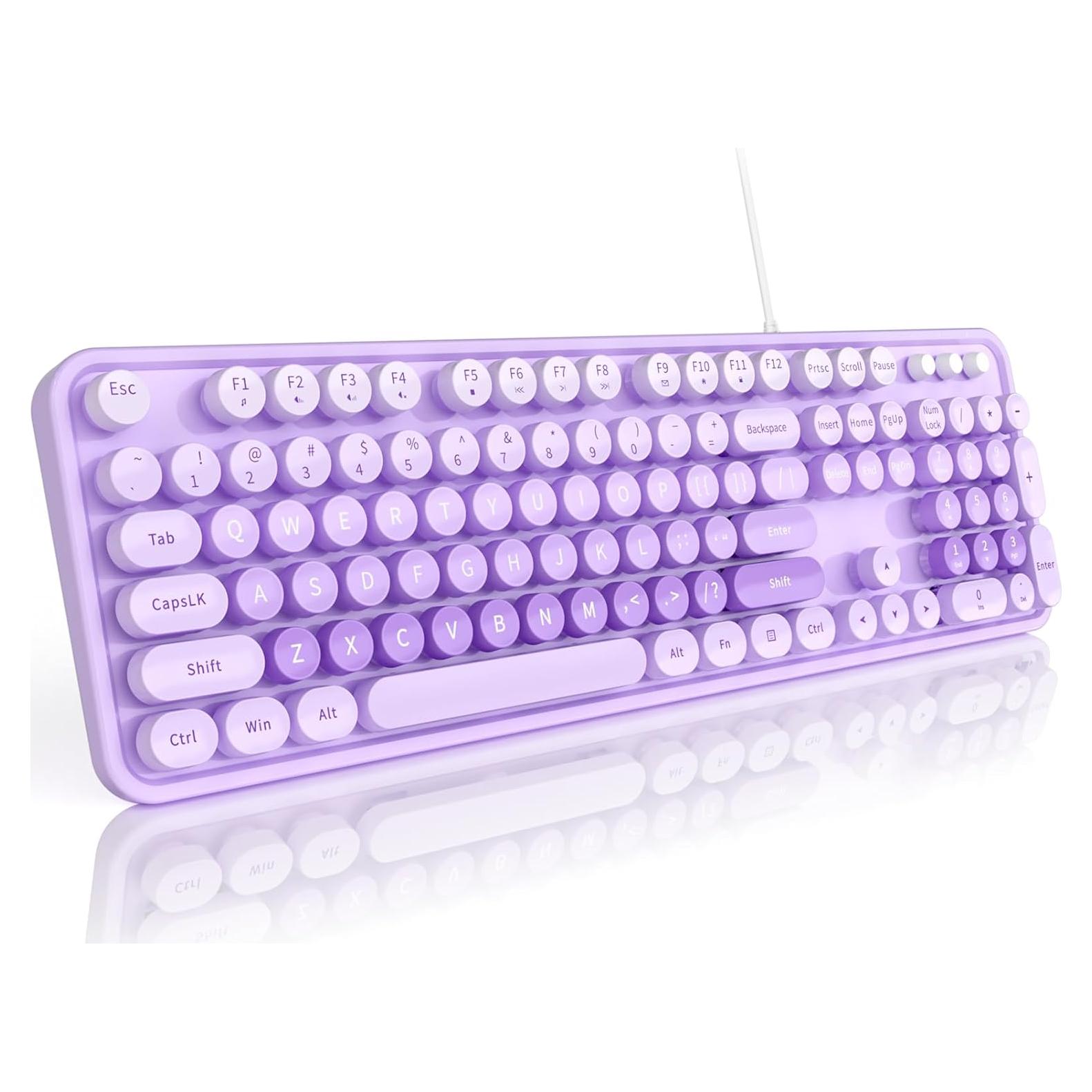 Teclado Completo con Cable SQMD SK-623 Colorido Púrpura