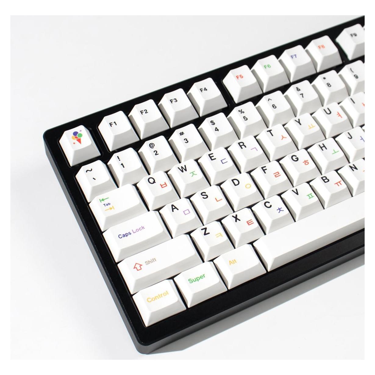 Conjunto de 144 Teclas Blancas Mintcaps PBT Cherry para Teclados
