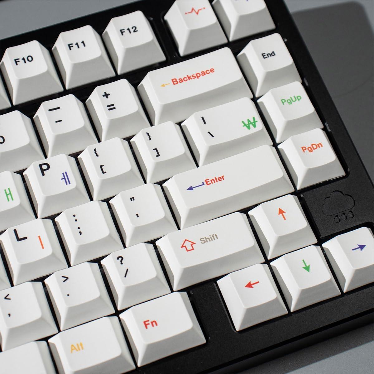 Conjunto de 144 Teclas Blancas Mintcaps PBT Cherry para Teclados