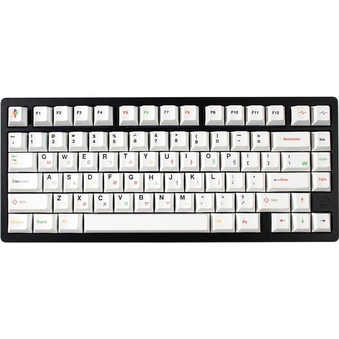Conjunto de 144 Teclas Blancas Mintcaps PBT Cherry para Teclados