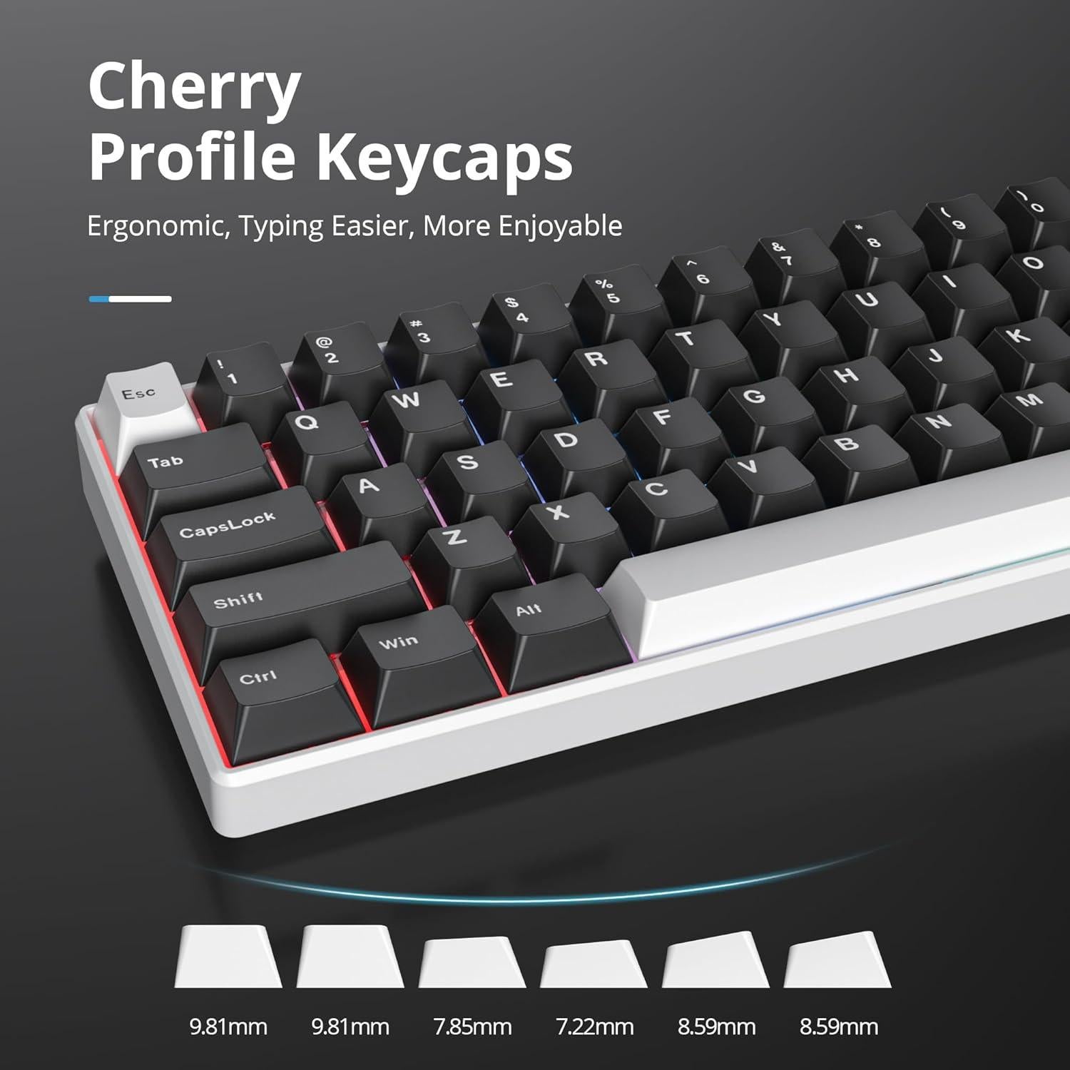 Juego de Teclas PBT Doubleshot WOB 168 Teclas Cherry para Teclado Mecánico