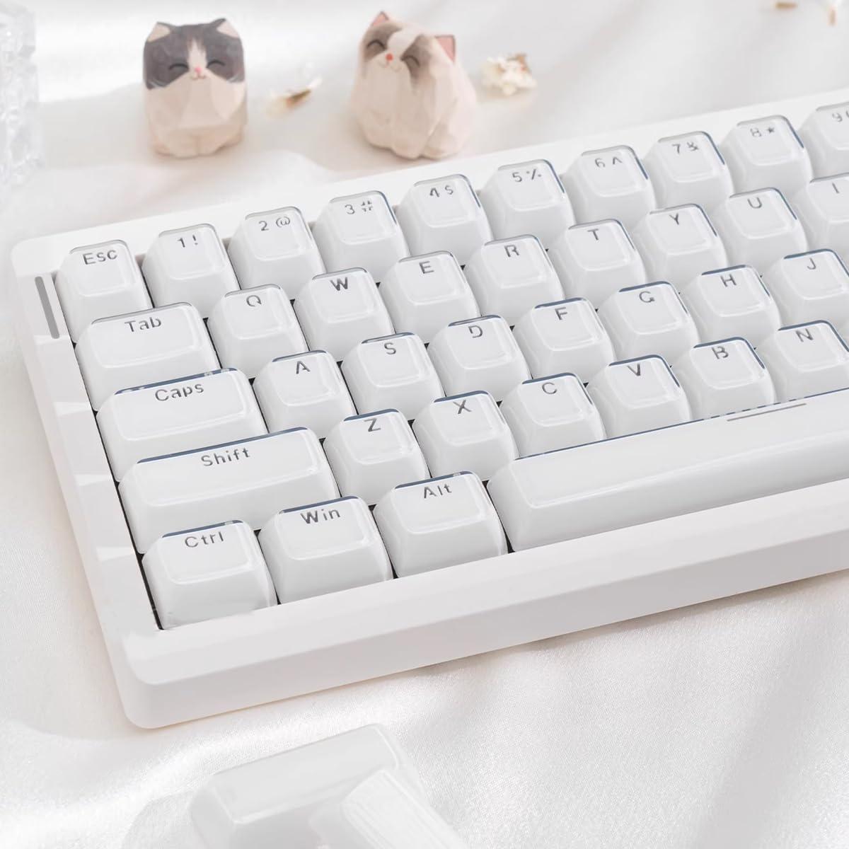 Keycaps MDA Mintcaps Cristal Blanco 136 Teclas para Teclados Mecánicos