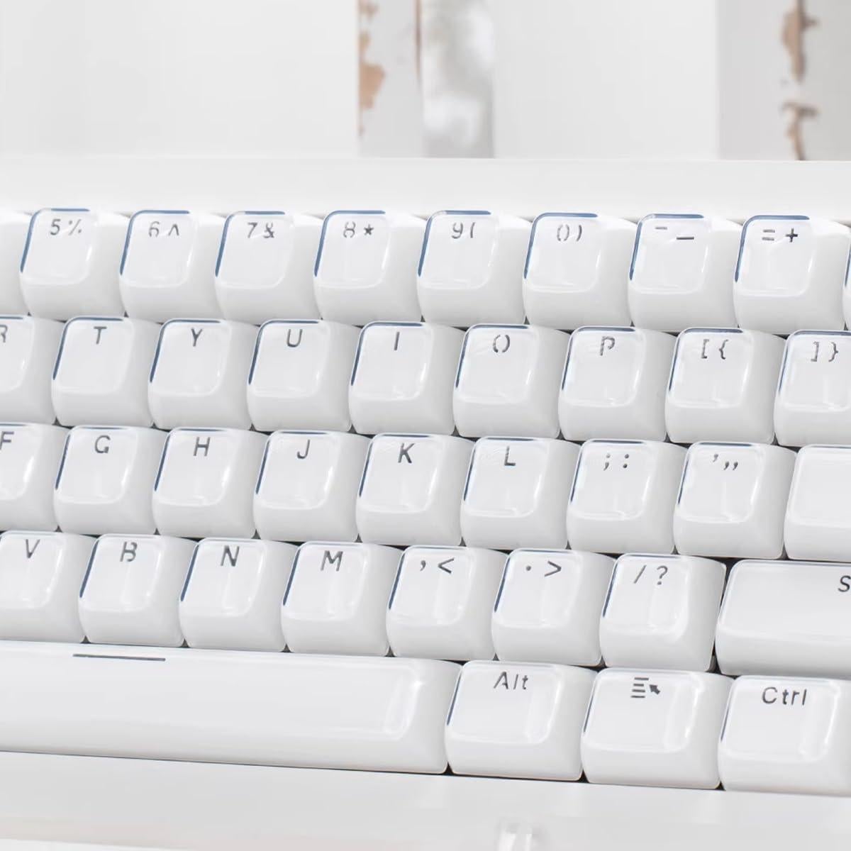 Keycaps MDA Mintcaps Cristal Blanco 136 Teclas para Teclados Mecánicos