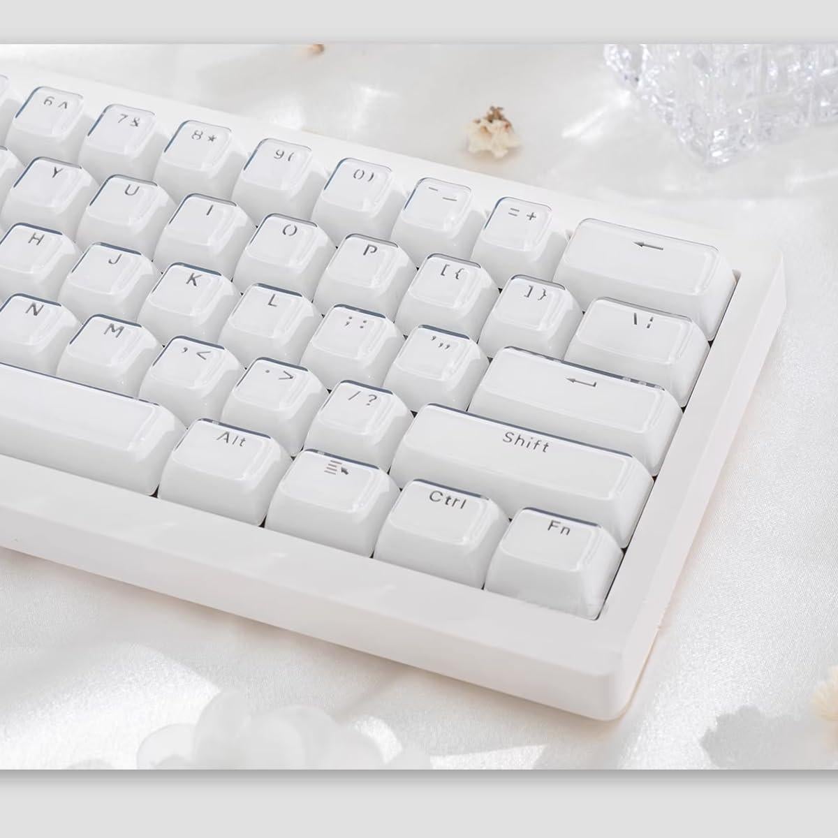 Keycaps MDA Mintcaps Cristal Blanco 136 Teclas para Teclados Mecánicos