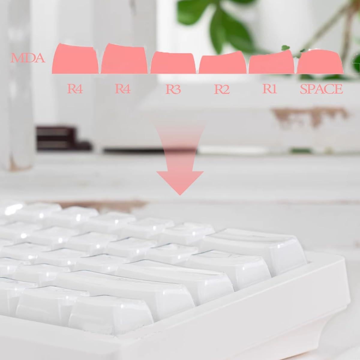 Keycaps MDA Mintcaps Cristal Blanco 136 Teclas para Teclados Mecánicos