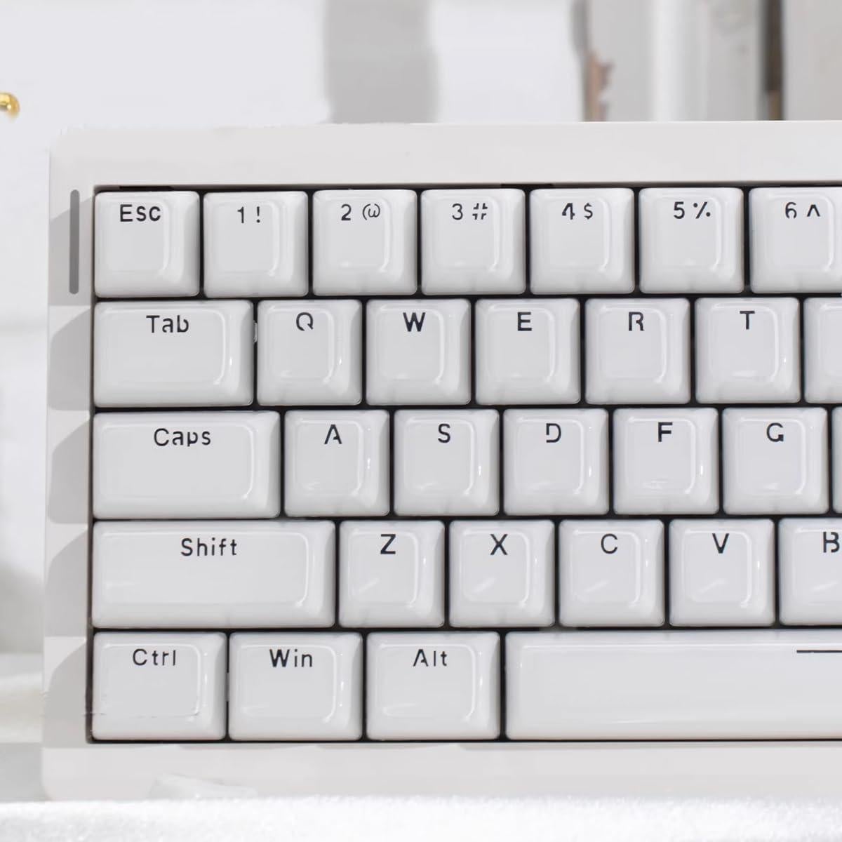 Keycaps MDA Mintcaps Cristal Blanco 136 Teclas para Teclados Mecánicos