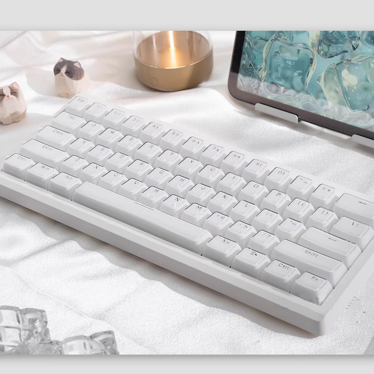 Keycaps MDA Mintcaps Cristal Blanco 136 Teclas para Teclados Mecánicos
