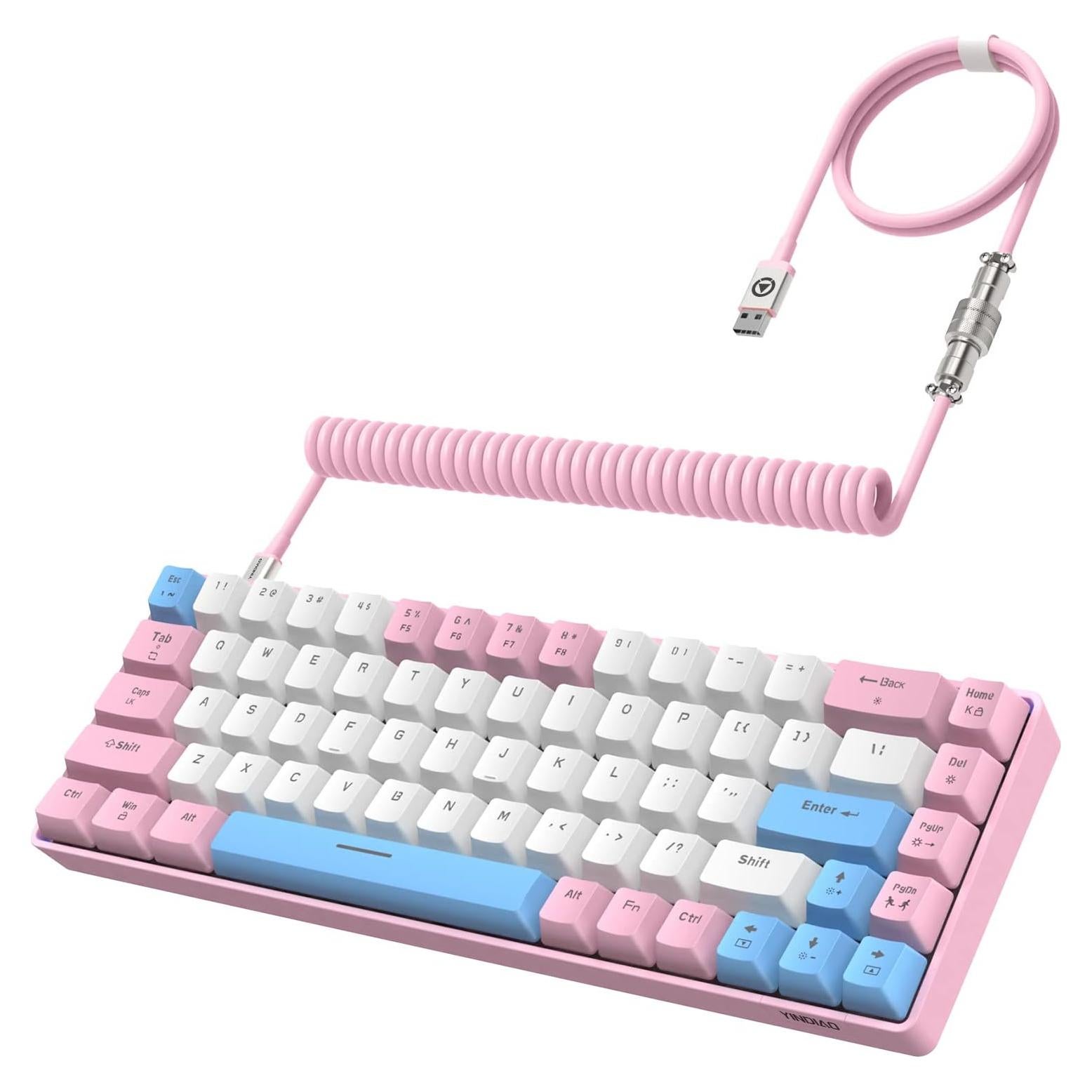 Teclado Mecánico Compacto YINDIAO T8 60% RGB Rosa
