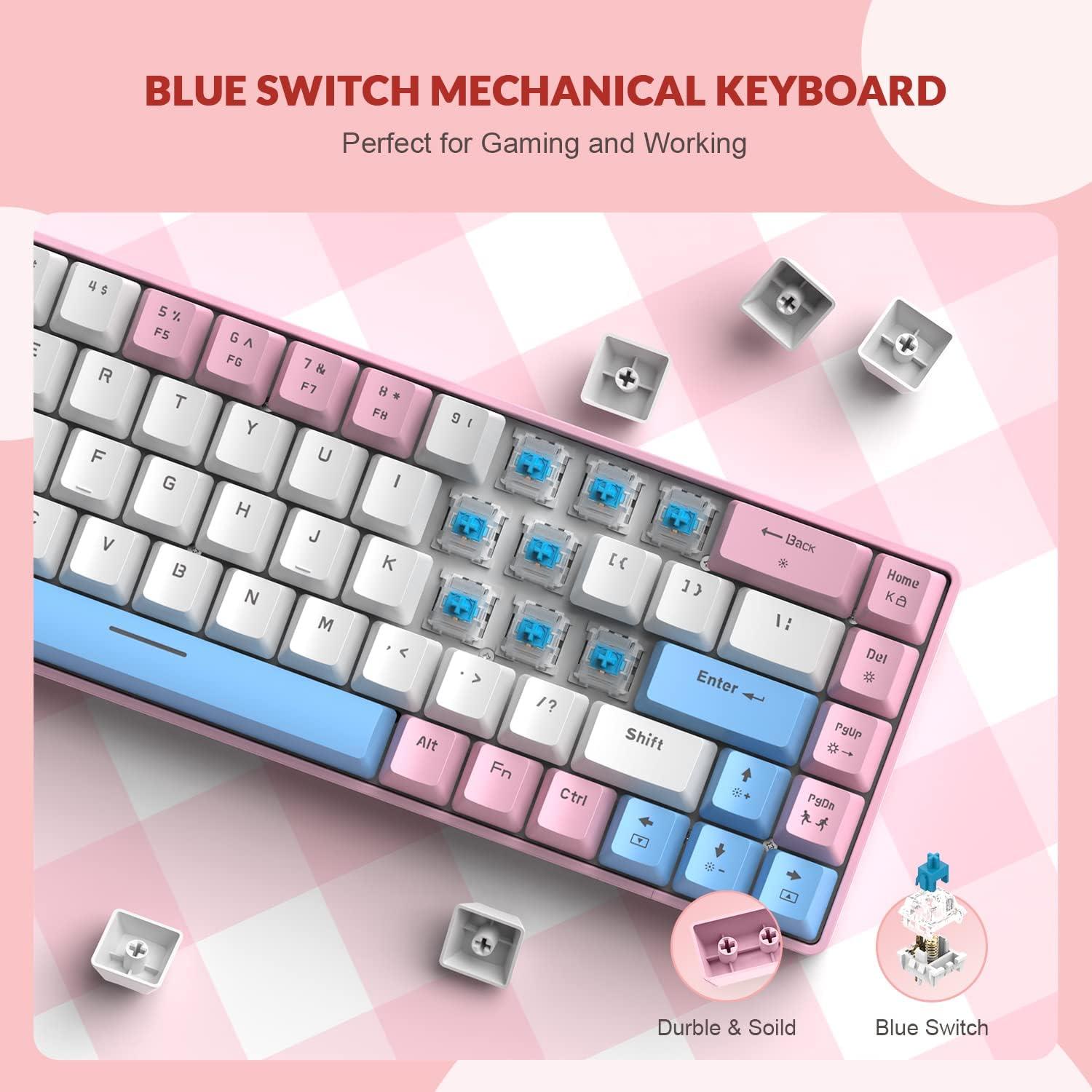 Teclado Mecánico Compacto YINDIAO T8 60% RGB Rosa