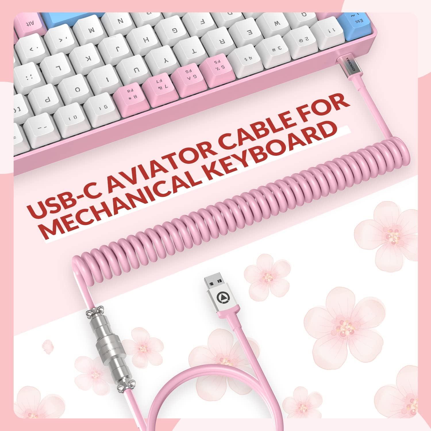 Teclado Mecánico Compacto YINDIAO T8 60% RGB Rosa