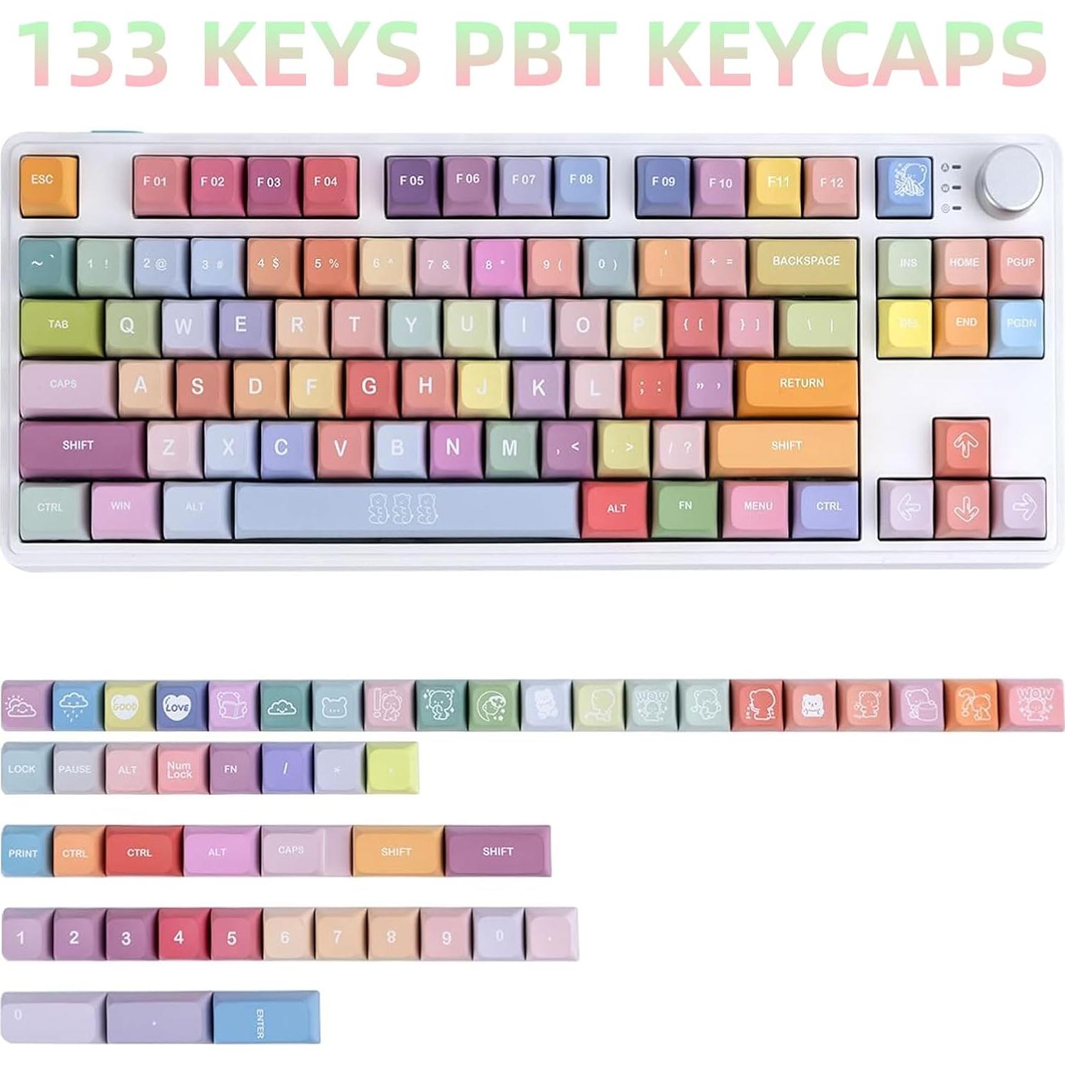 Conjunto de Teclas Personalizadas GEKUCAP 133 PBT Oso de Caramelo