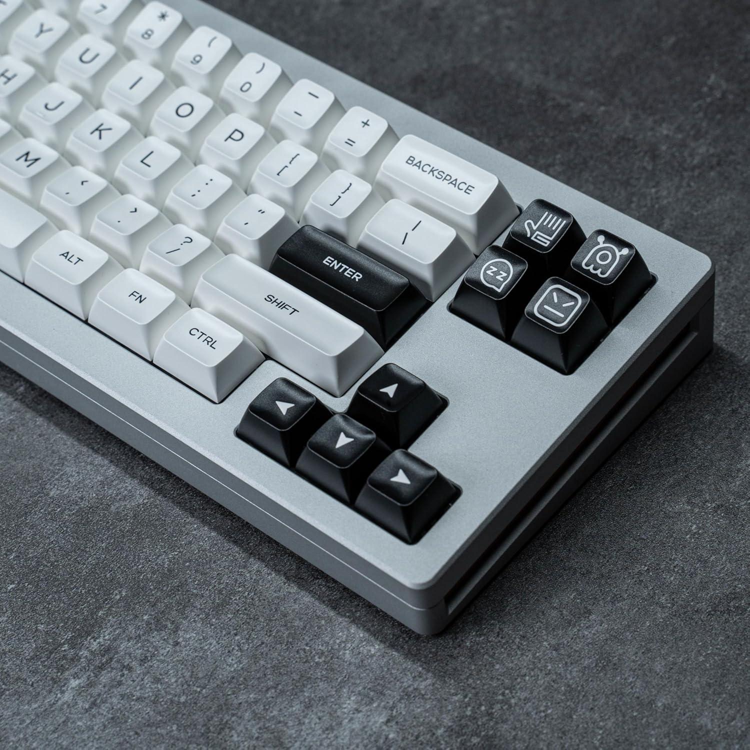 Teclas PBT Doble Inyección REDQIN BOW 160 Teclas Negro Blanco