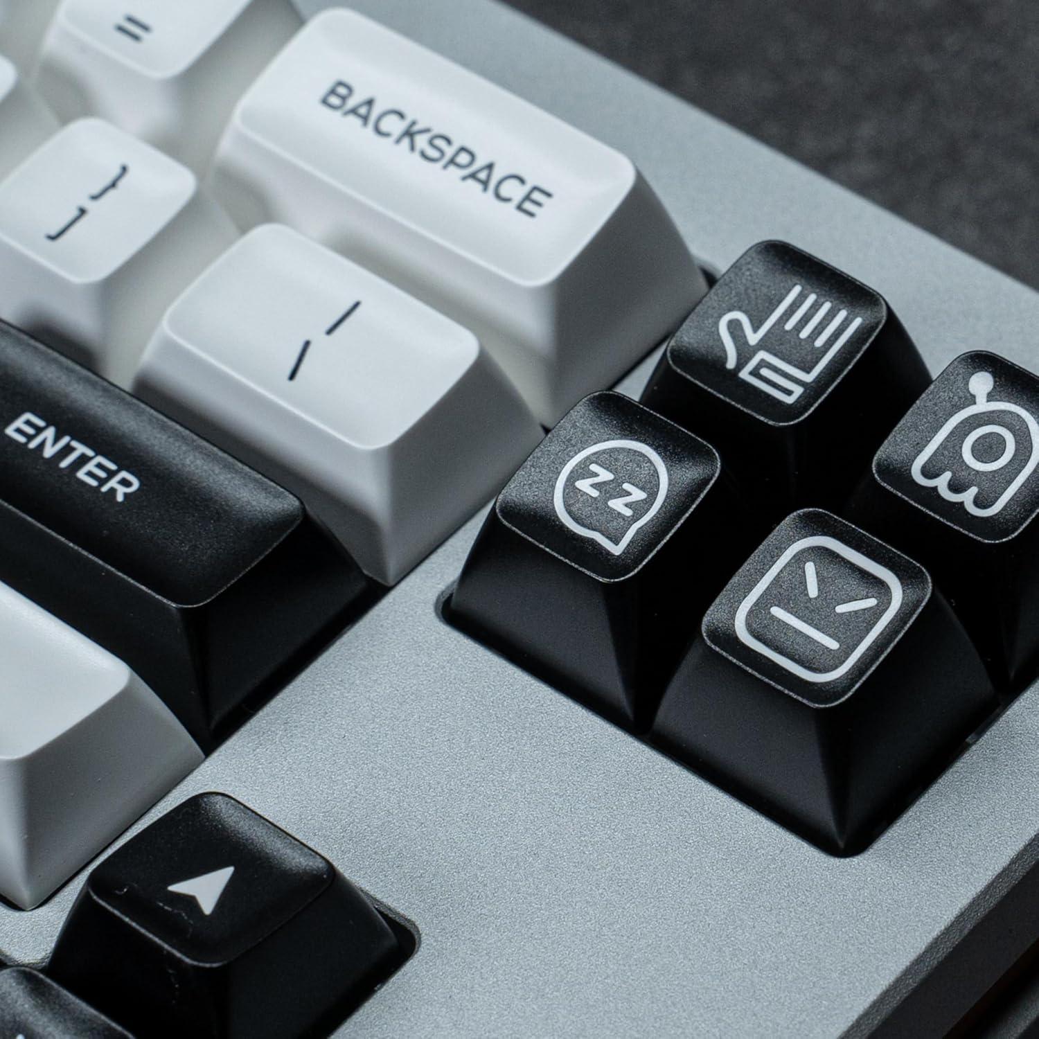 Teclas PBT Doble Inyección REDQIN BOW 160 Teclas Negro Blanco