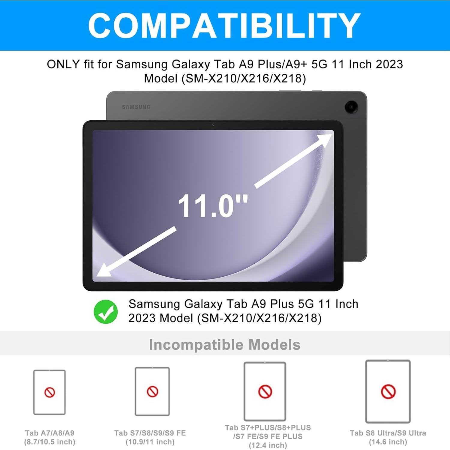 Funda de Teclado Samsung Galaxy Tab A9+ 11" Bluetooth Negra