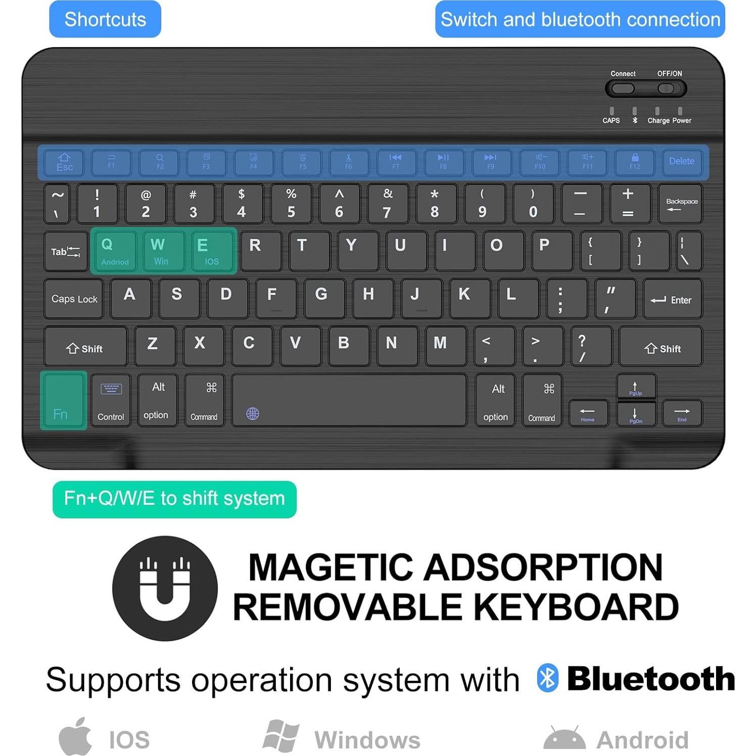 Funda de Teclado Samsung Galaxy Tab A9+ 11" Bluetooth Negra