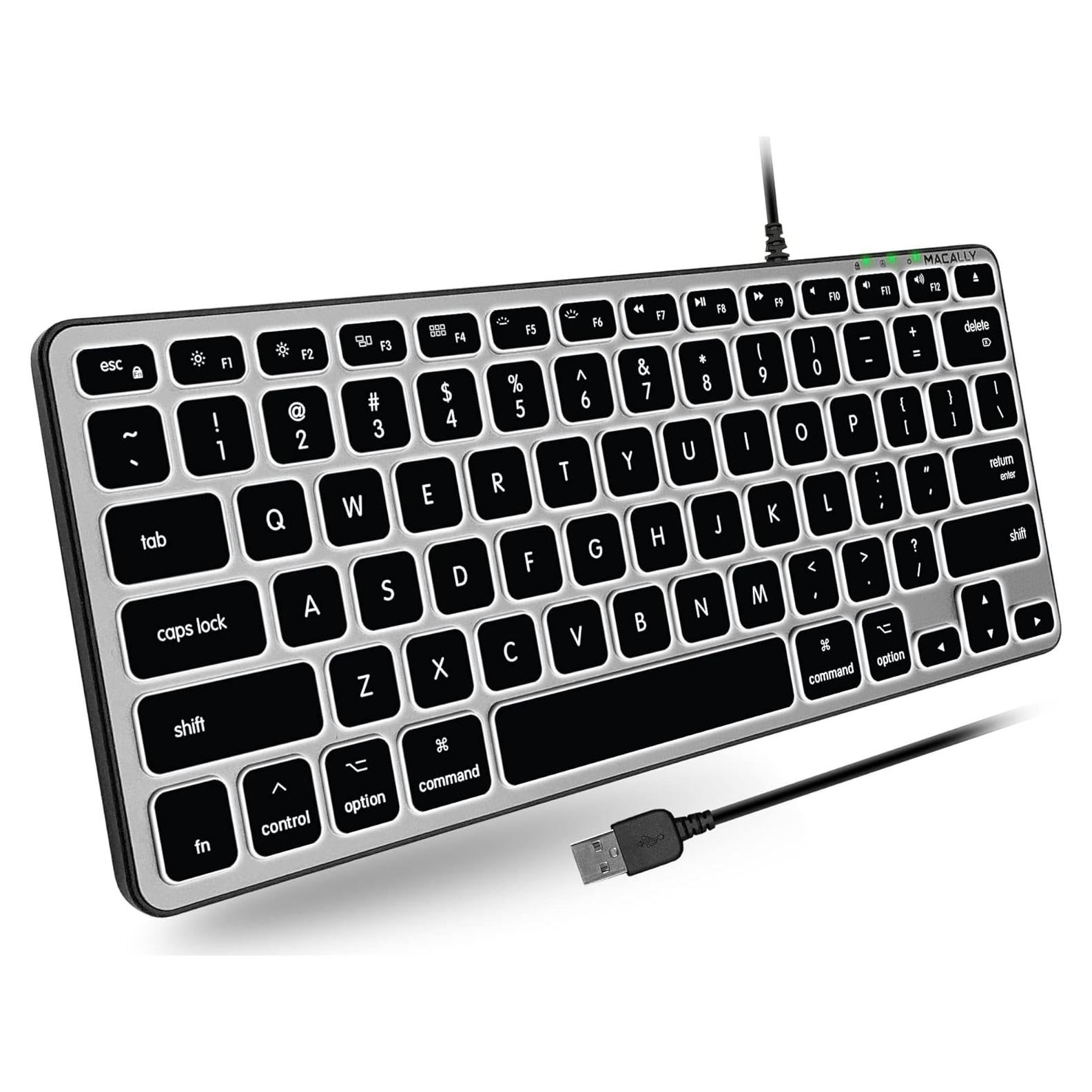 Teclado Retroiluminado por Cable Macally para Mac 28.4cm