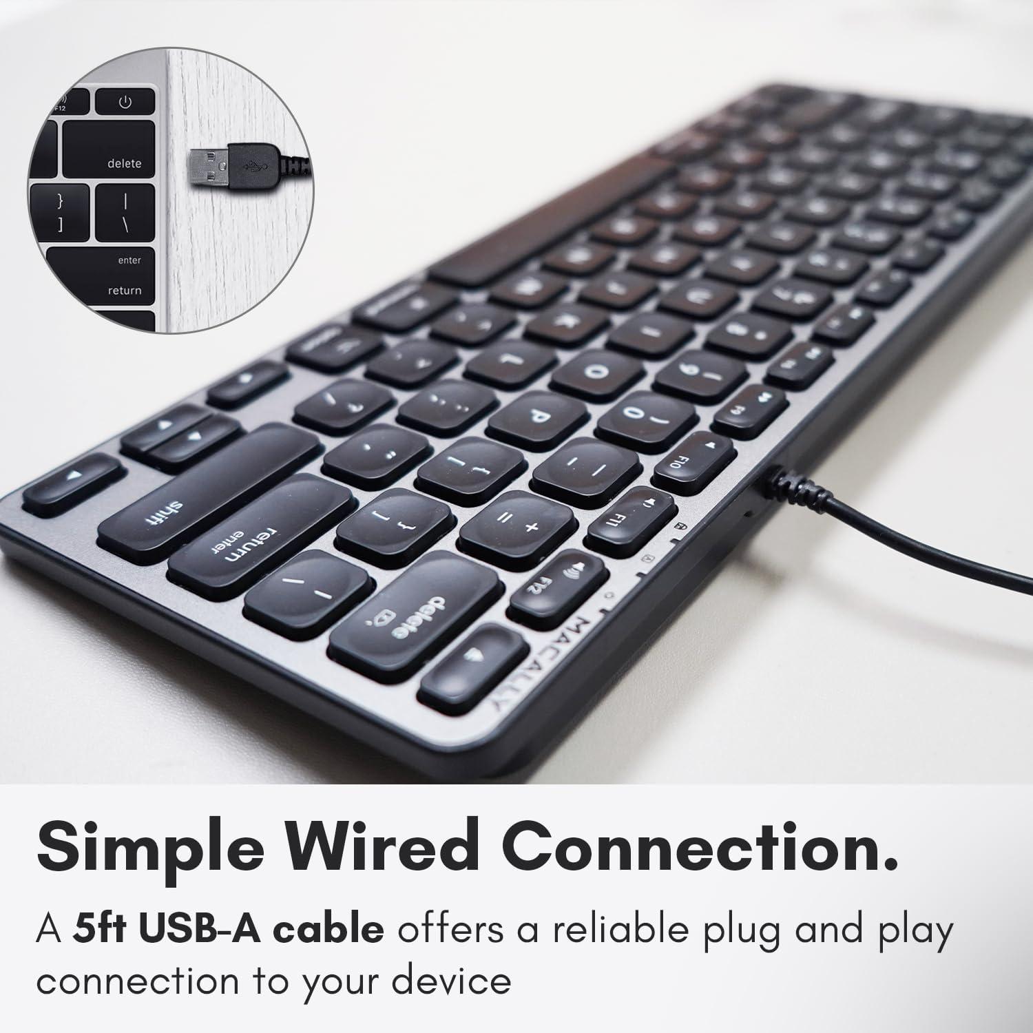 Teclado Retroiluminado por Cable Macally para Mac 28.4cm