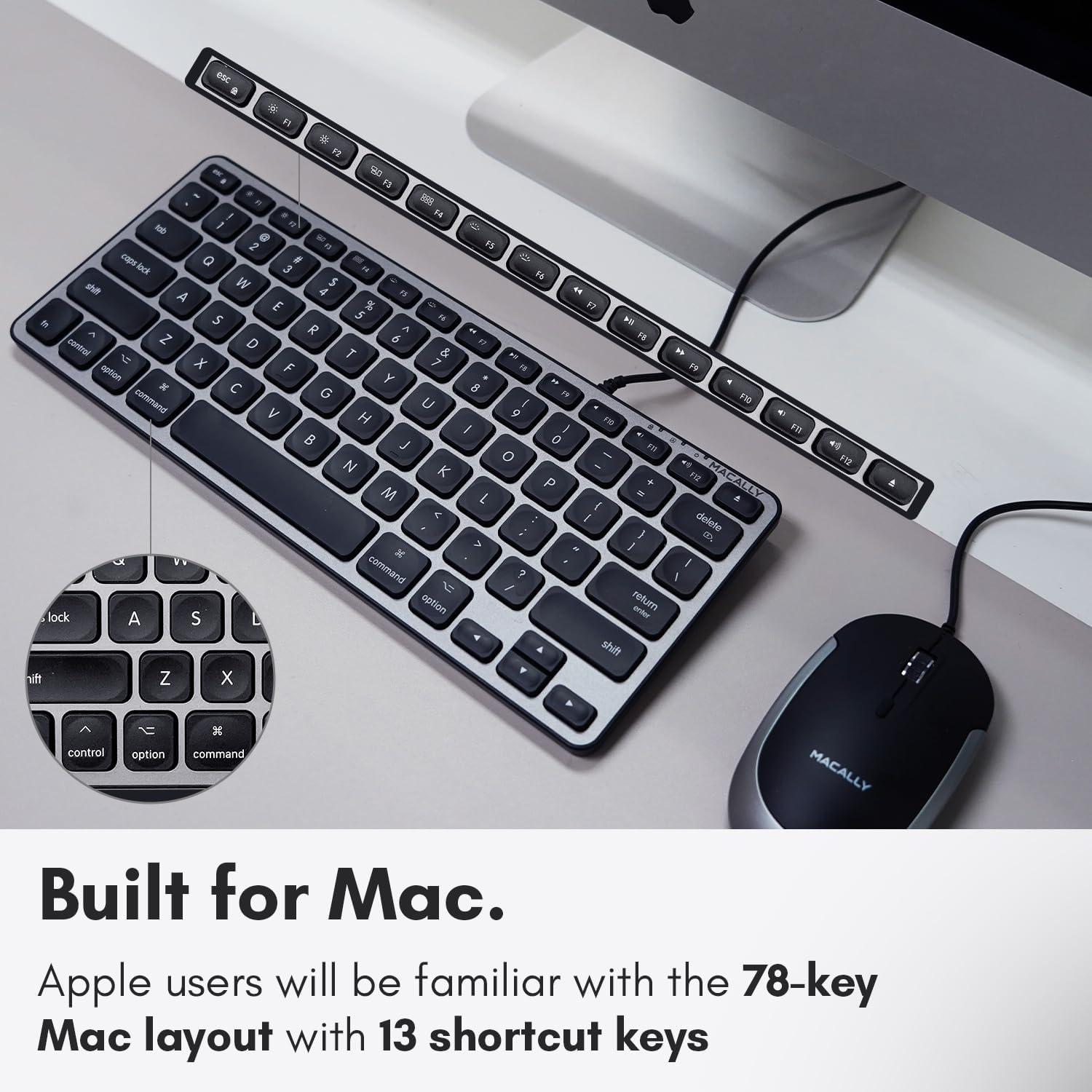 Teclado Retroiluminado por Cable Macally para Mac 28.4cm
