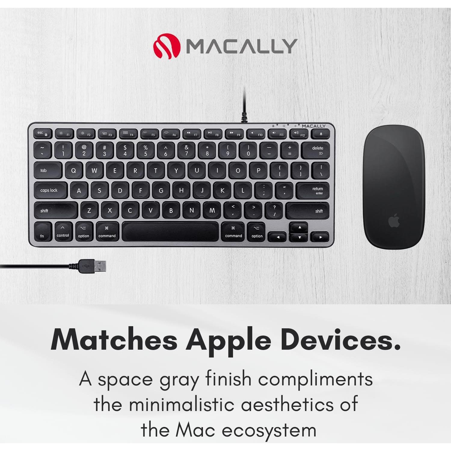 Teclado Retroiluminado por Cable Macally para Mac 28.4cm