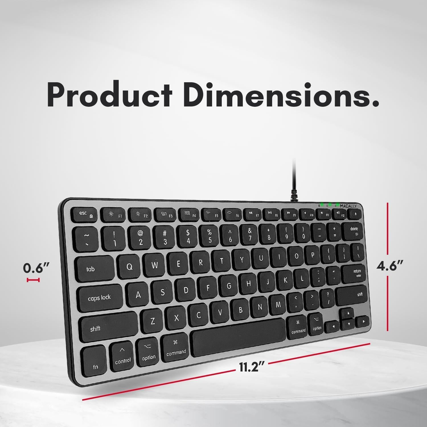 Teclado Retroiluminado por Cable Macally para Mac 28.4cm