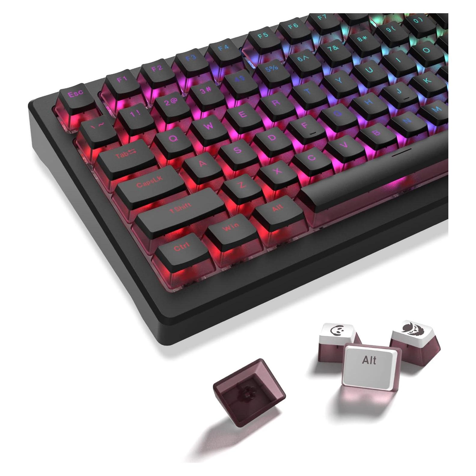 Juego de Teclas Pudding Womier PBT 165 Teclas Negro Transparente