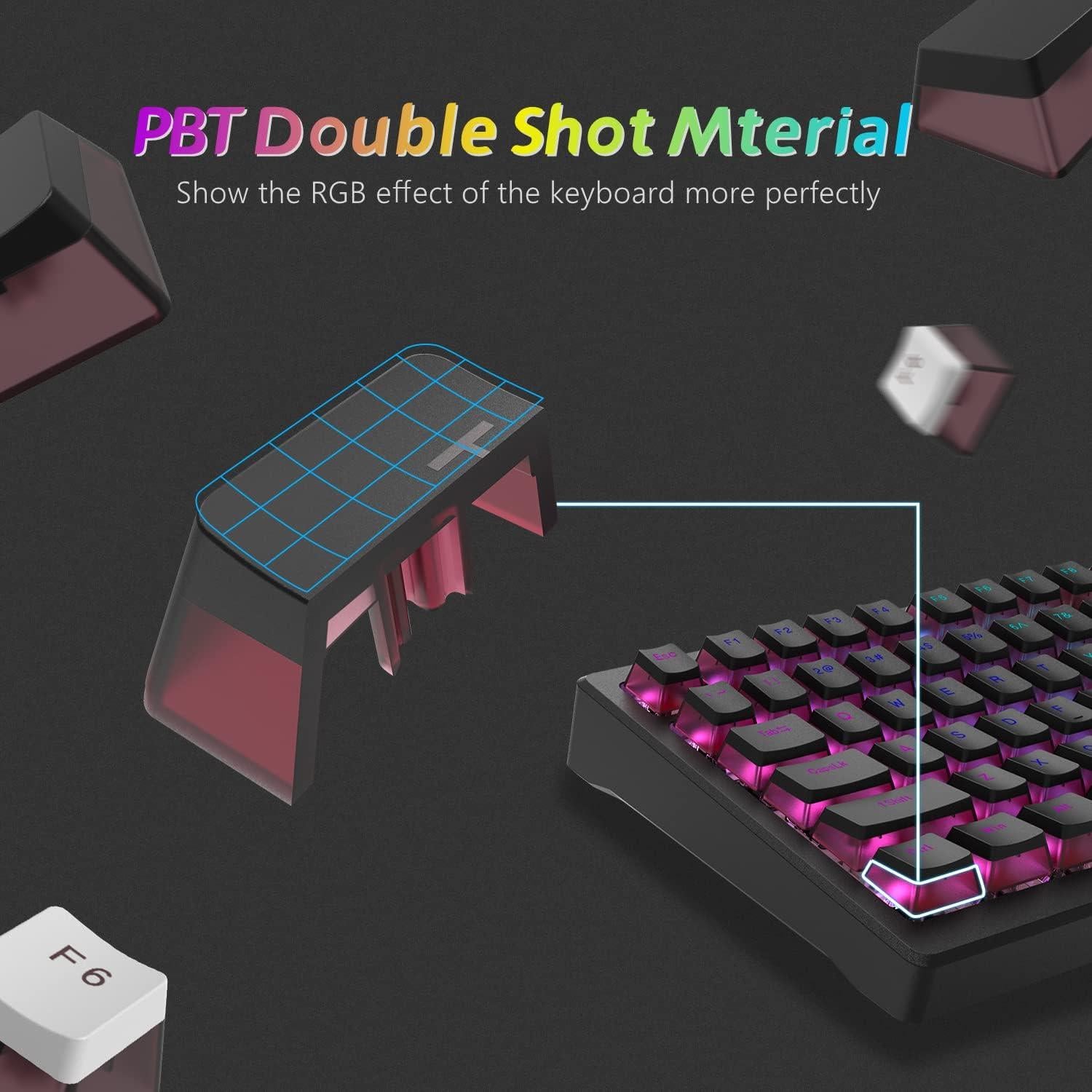 Juego de Teclas Pudding Womier PBT 165 Teclas Negro Transparente