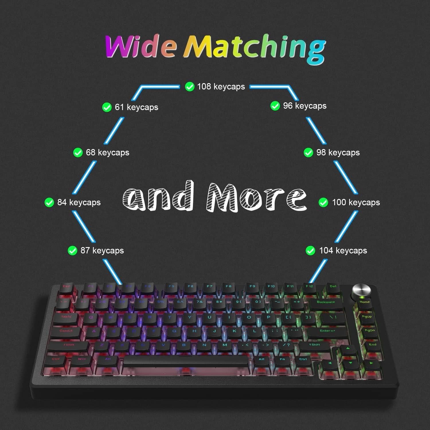 Juego de Teclas Pudding Womier PBT 165 Teclas Negro Transparente